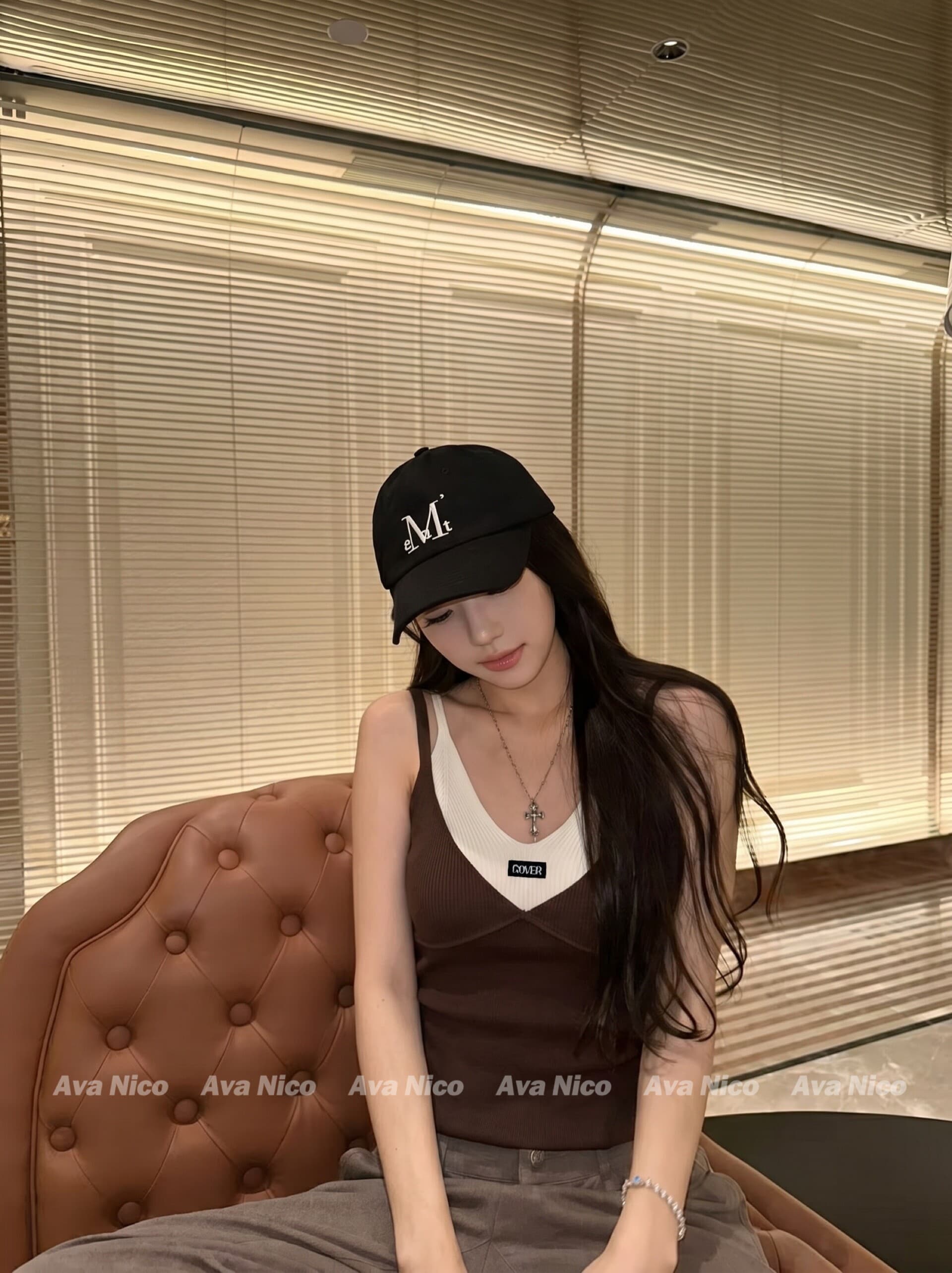 한 부서 디자인 센스 배색 페이크 레이어드 캐미솔 여름 몸매 가꾸기 슬림해 보이는 핫걸 맨위 상세 이미지 6
