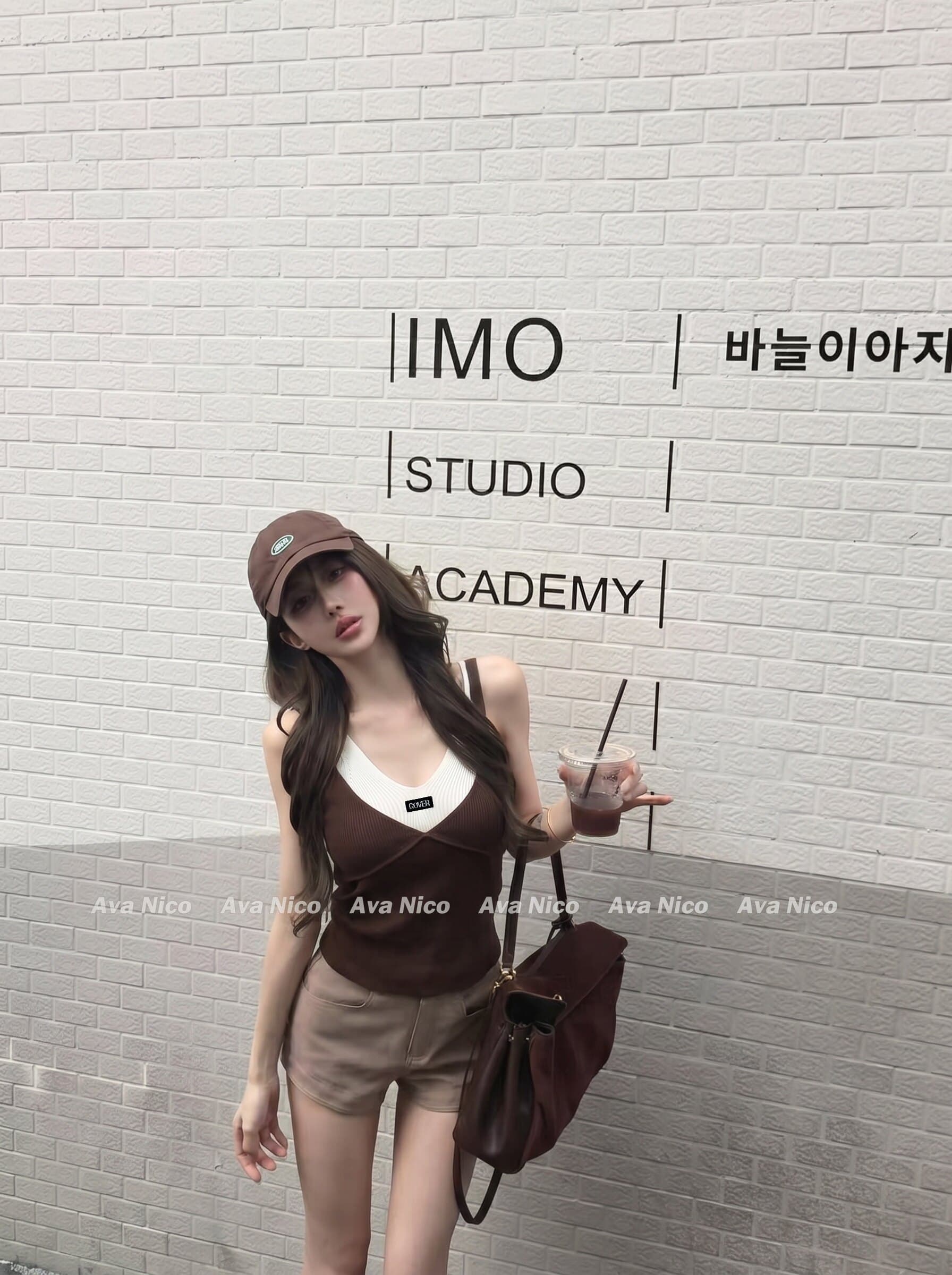 한 부서 디자인 센스 배색 페이크 레이어드 캐미솔 여름 몸매 가꾸기 슬림해 보이는 핫걸 맨위 상세 이미지 10
