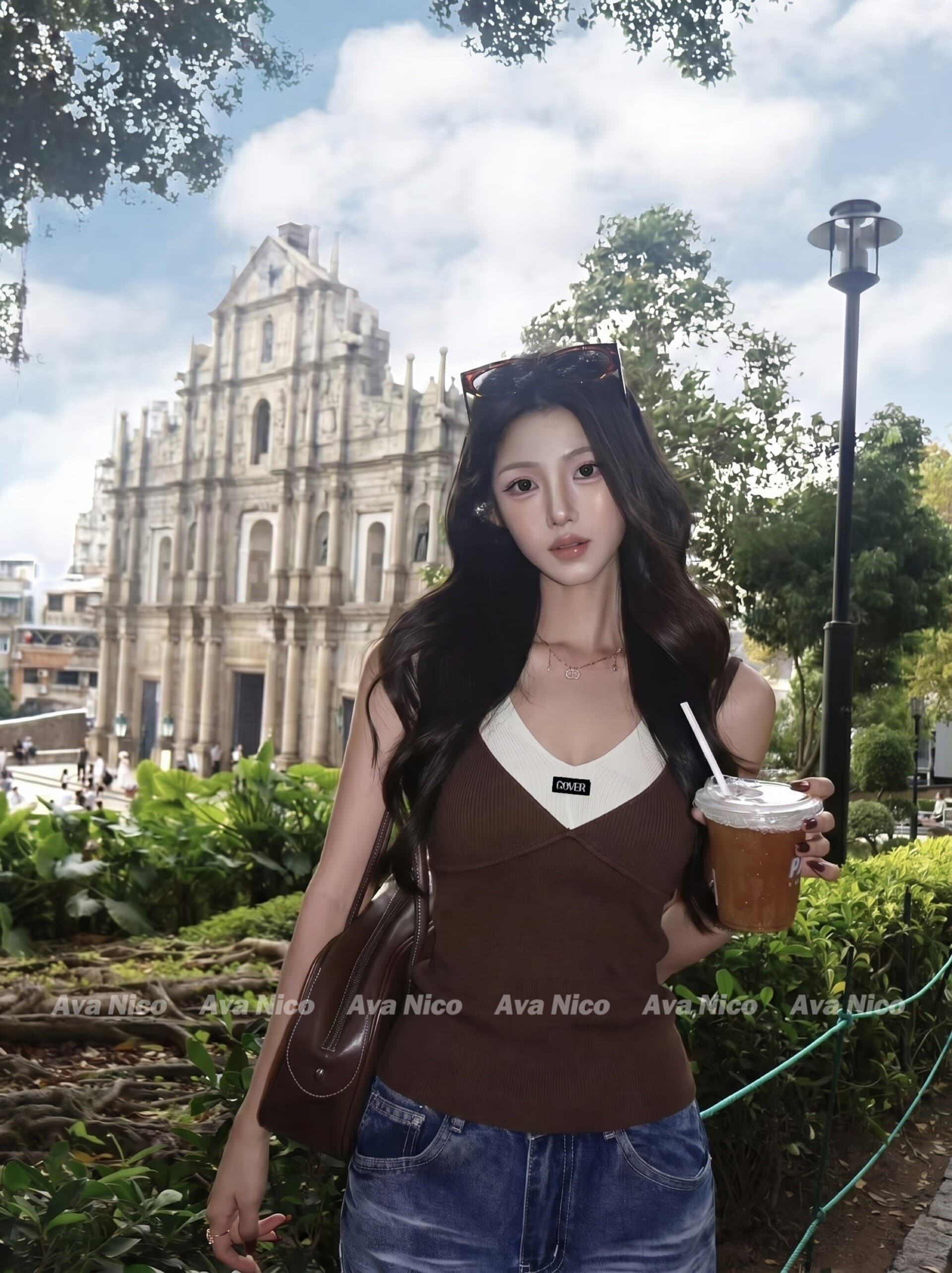 한 부서 디자인 센스 배색 페이크 레이어드 캐미솔 여름 몸매 가꾸기 슬림해 보이는 핫걸 맨위 상세 이미지 17