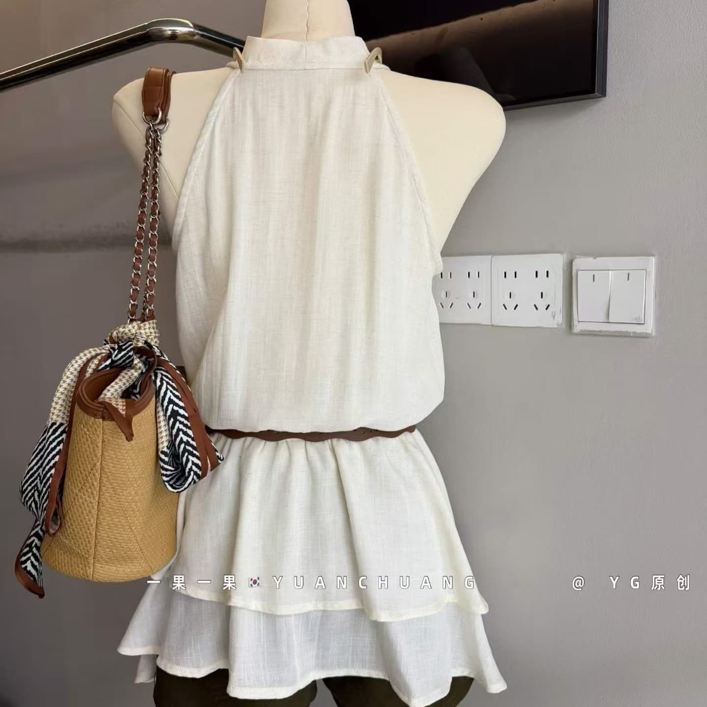 프랑스식 오프숄더 행침 목 여성 드레스 여름 고급 센스 품격 순수한 욕망 바람 몸매 가꾸기 허리 수축 슬림해 보이는 타이트 스커트 미니 스커트 상세 이미지 6