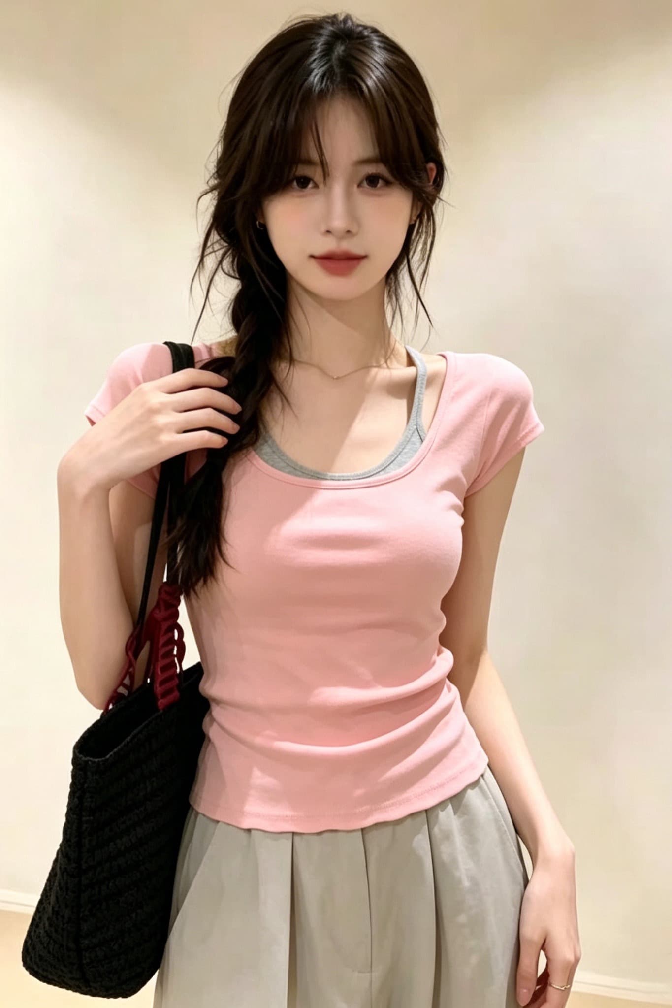 섹시함 백리스 페이크 레이어드 배색 반팔 티셔츠 여성 2026 여름 새로운 몸매 가꾸기 고유 한 Chic 연령 감소 맨위 이미지 7