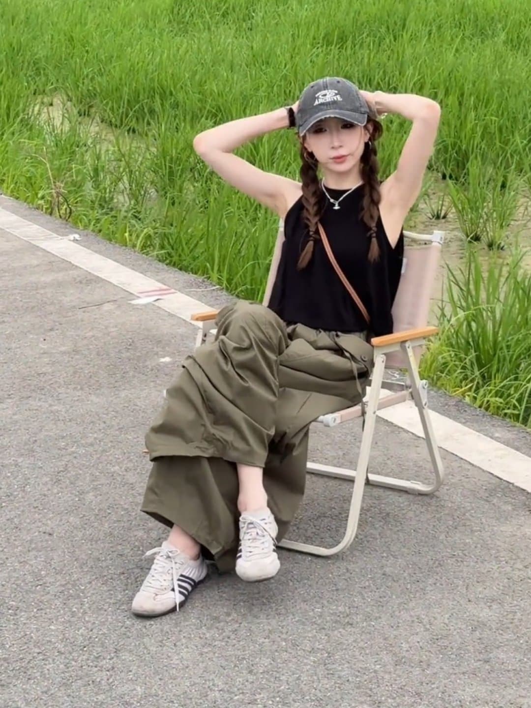 한 부서 미니멀리즘 바람 기초 섹션 단색 캐미솔 여름 새로운 몸매 가꾸기 슬림해 보이는 가스 질감 쇼트 스타일 맨위 이미지 4