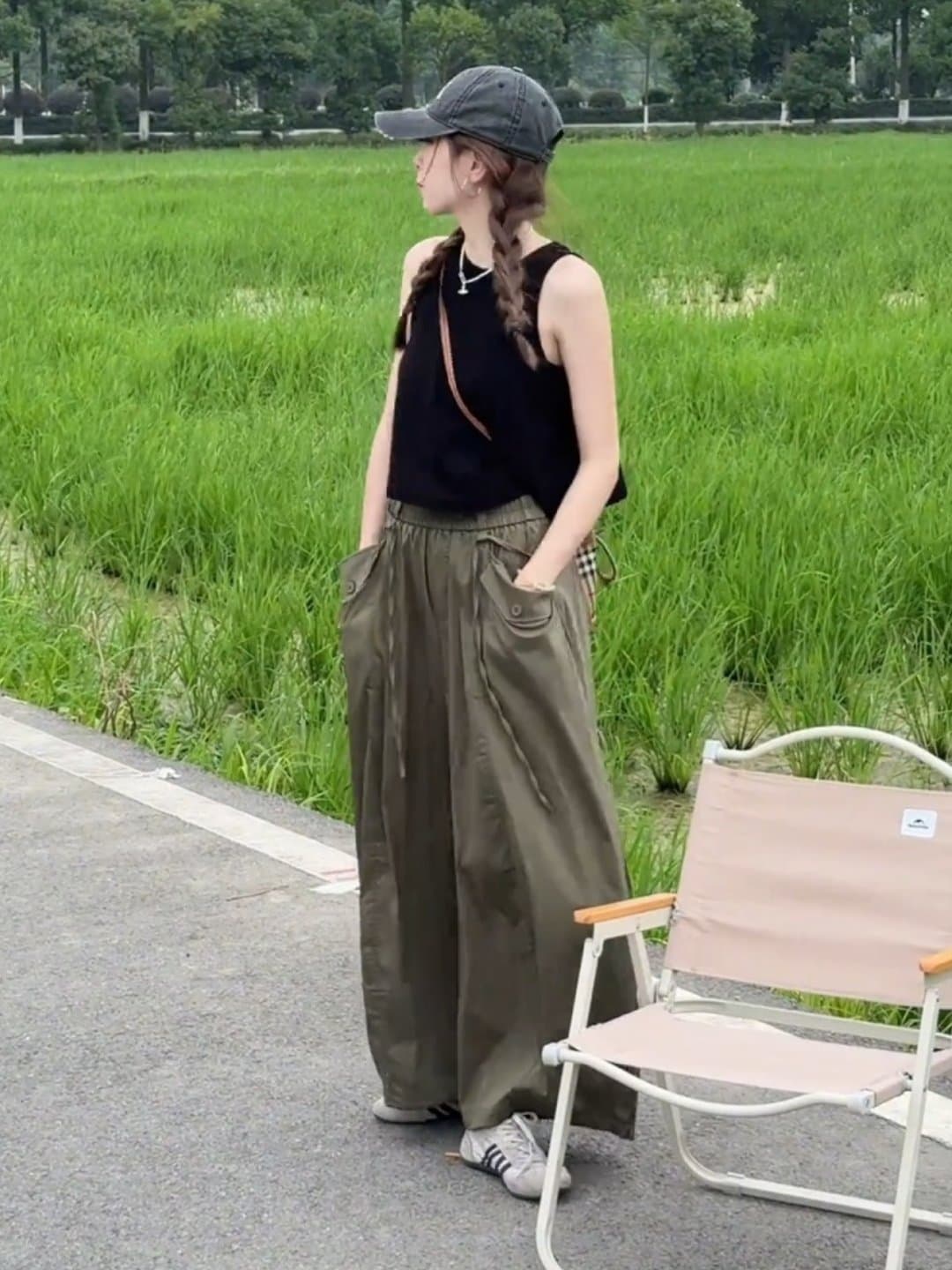 한 부서 미니멀리즘 바람 기초 섹션 단색 캐미솔 여름 새로운 몸매 가꾸기 슬림해 보이는 가스 질감 쇼트 스타일 맨위 상세 이미지 3