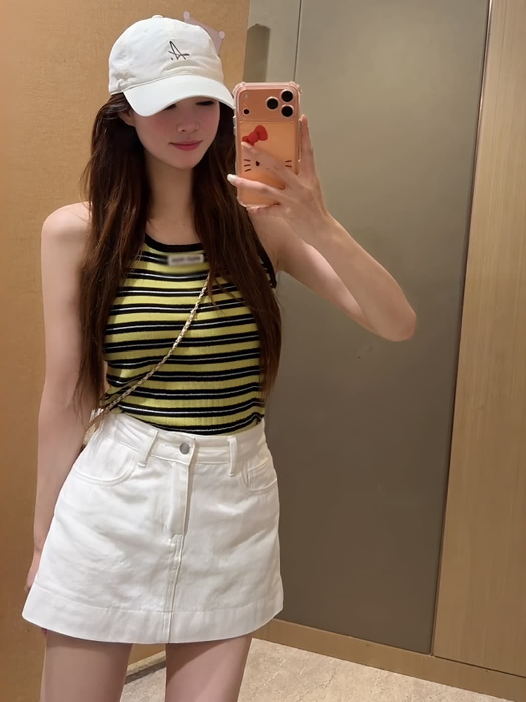 도파민 핫걸 바람 배색 스트라이프 캐미솔 여름 새로운 몸매 가꾸기 슬림해 보이는 다용도 기본 셔츠 맨위 이미지 4