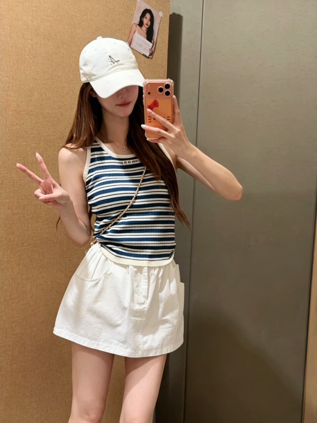 한 부서 핫걸 바람 배색 스트라이프 캐미솔 여름 새로운 몸매 가꾸기 슬림해 보이는 다용도 민소매 외출용 맨위 이미지 2