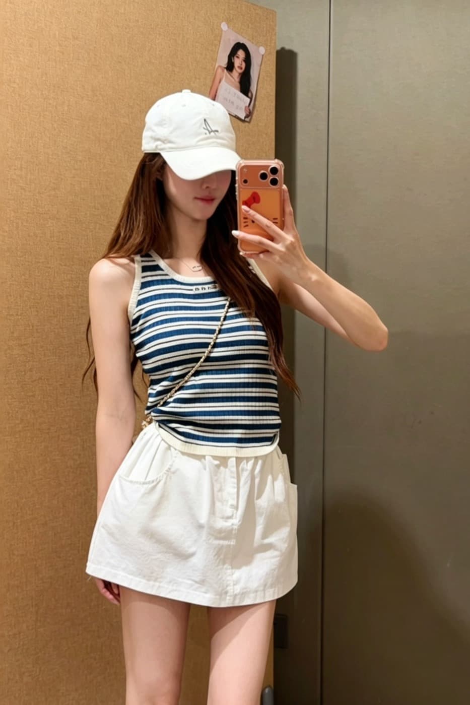 한 부서 핫걸 바람 배색 스트라이프 캐미솔 여름 새로운 몸매 가꾸기 슬림해 보이는 다용도 민소매 외출용 맨위 이미지 6