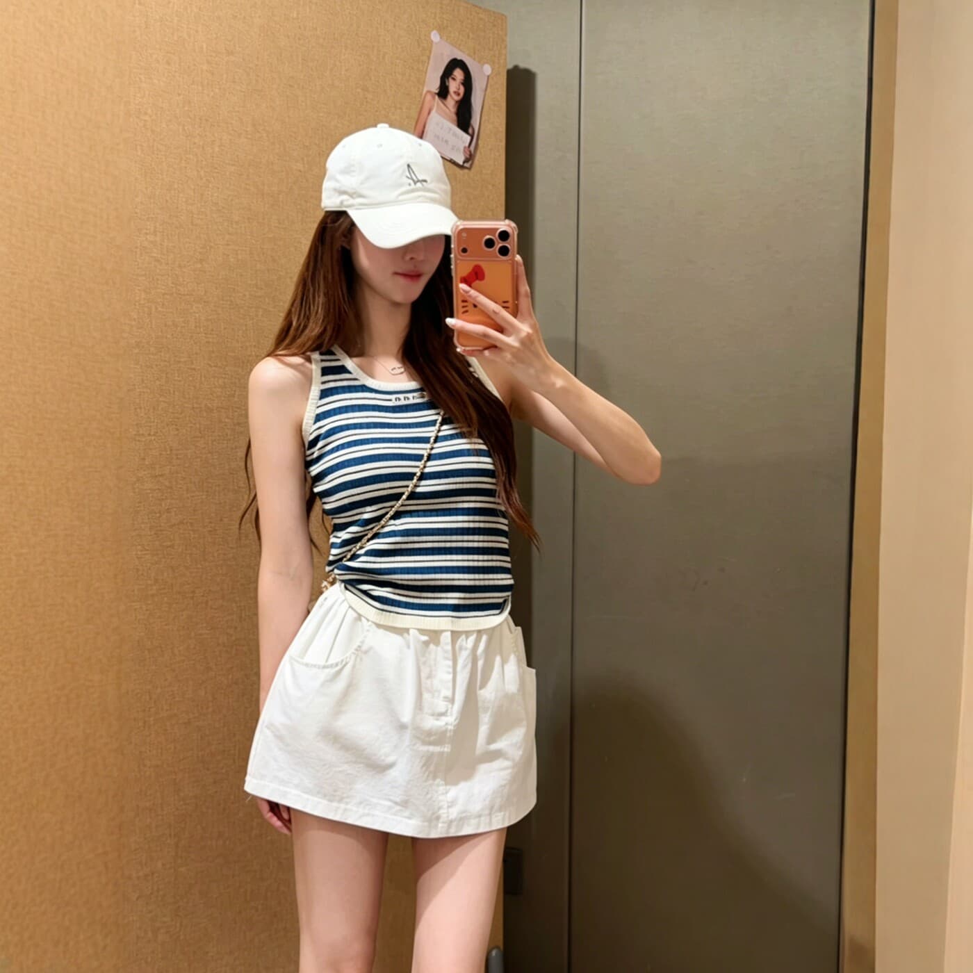 한 부서 핫걸 바람 배색 스트라이프 캐미솔 여름 새로운 몸매 가꾸기 슬림해 보이는 다용도 민소매 외출용 맨위 상세 이미지 5