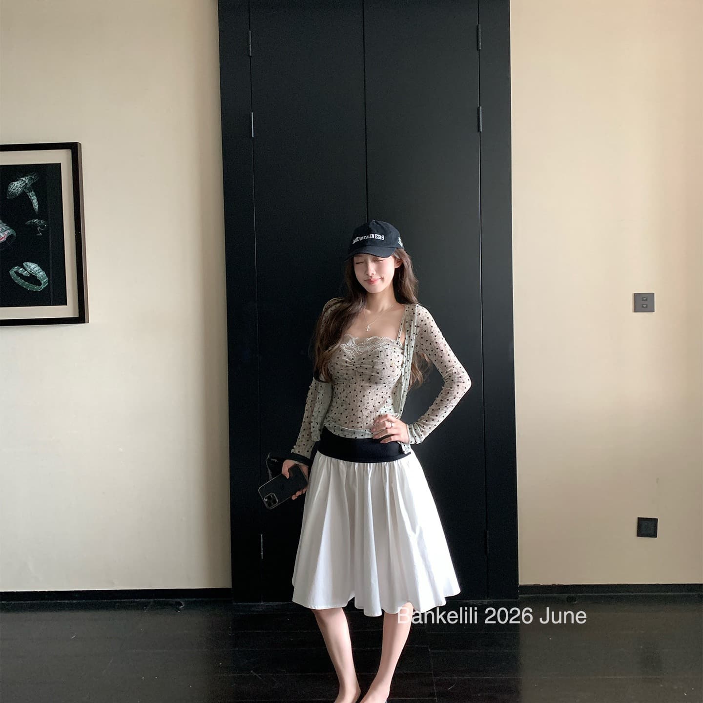 순수한 욕망 페이크 레이어드 슬립 오픈 가디건 맨위 여성 이미지 6