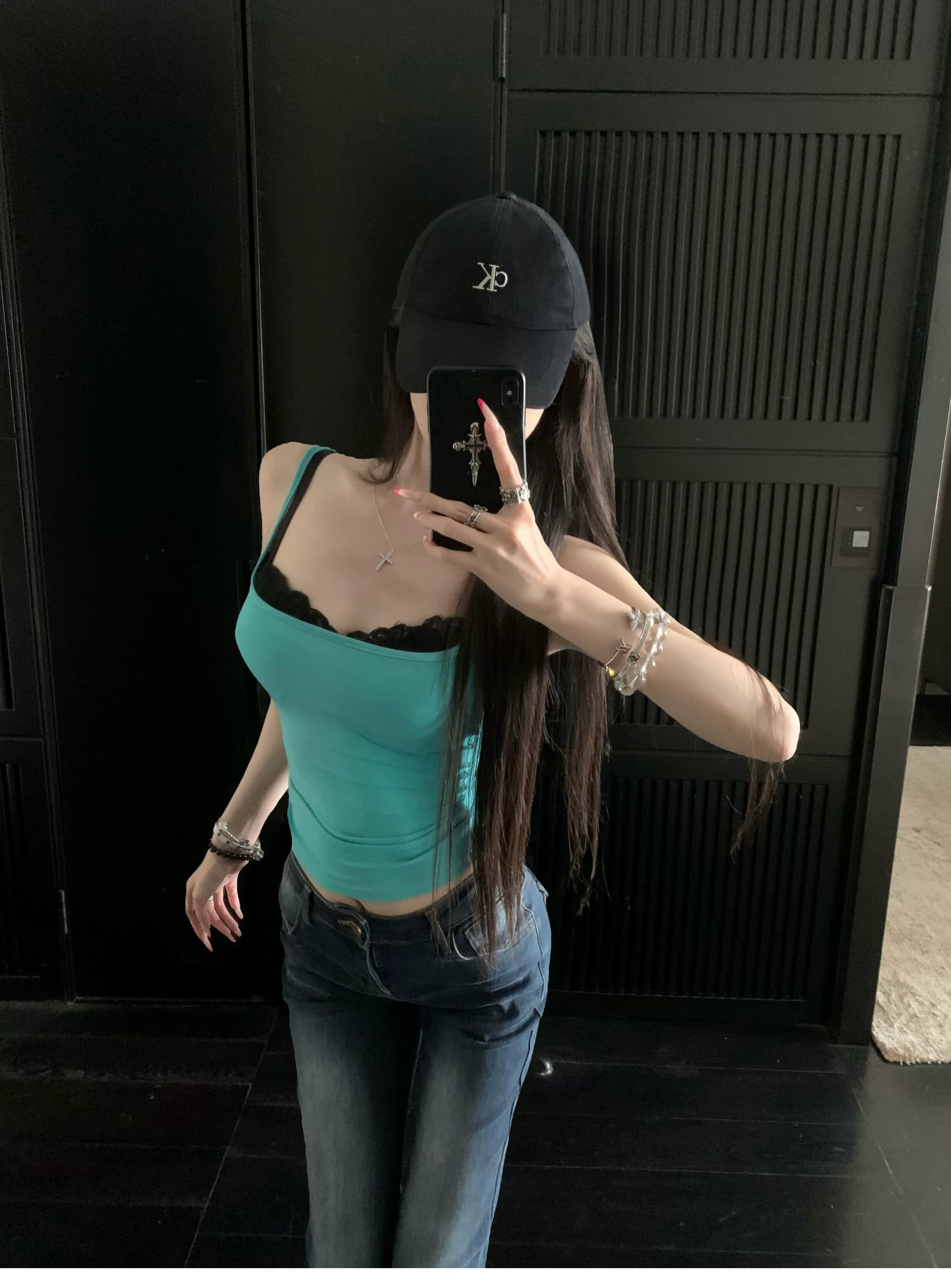 선택하지 마라. 가죽 자이언트 디스플레이 화이트 레이스 측면 소나무 스톤 그린 허리 수축 슬림해 보이는 슬립 핫걸 몸매 가꾸기 조끼 상세 이미지 6