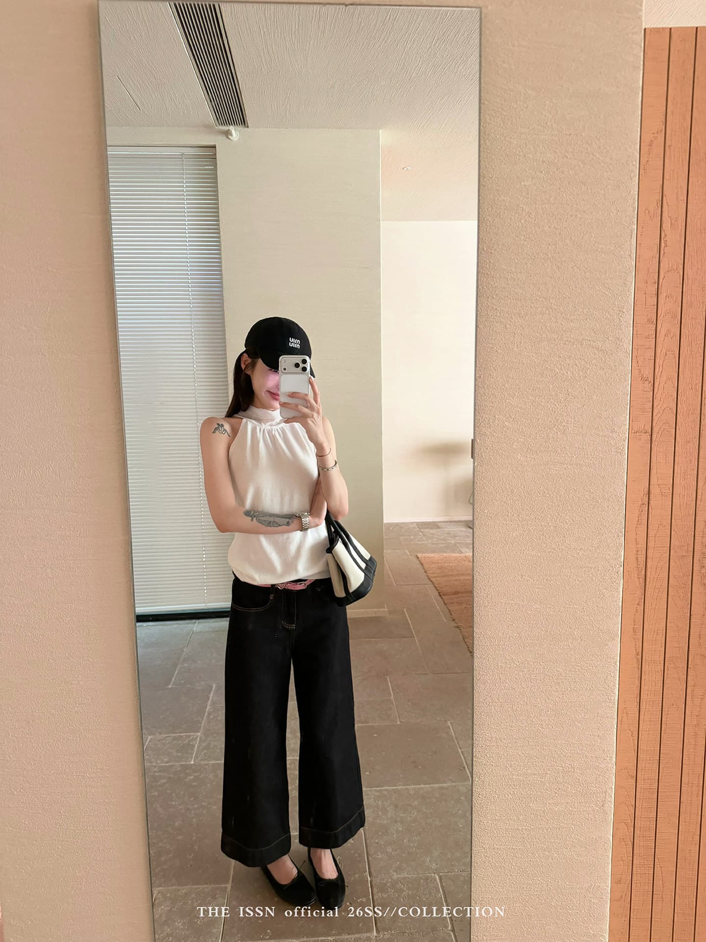리본 스탠드 칼라 패치워크 행침 목 민소매 조끼 여성 여름 캐주얼 바람 몸매 가꾸기 슬림해 보이는 오프숄더 맨위 상세 이미지 19