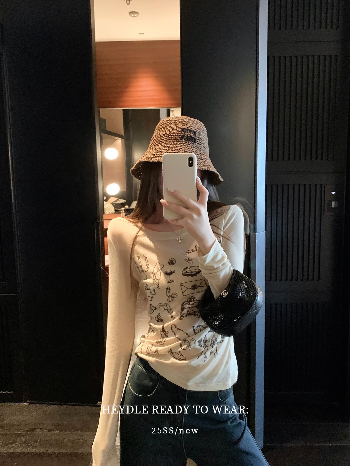 프린트 얇은 스타일 티셔츠 여성 라운드 넥 긍정적 인 어깨 긴팔 자외선 차단 맨위 이미지 2