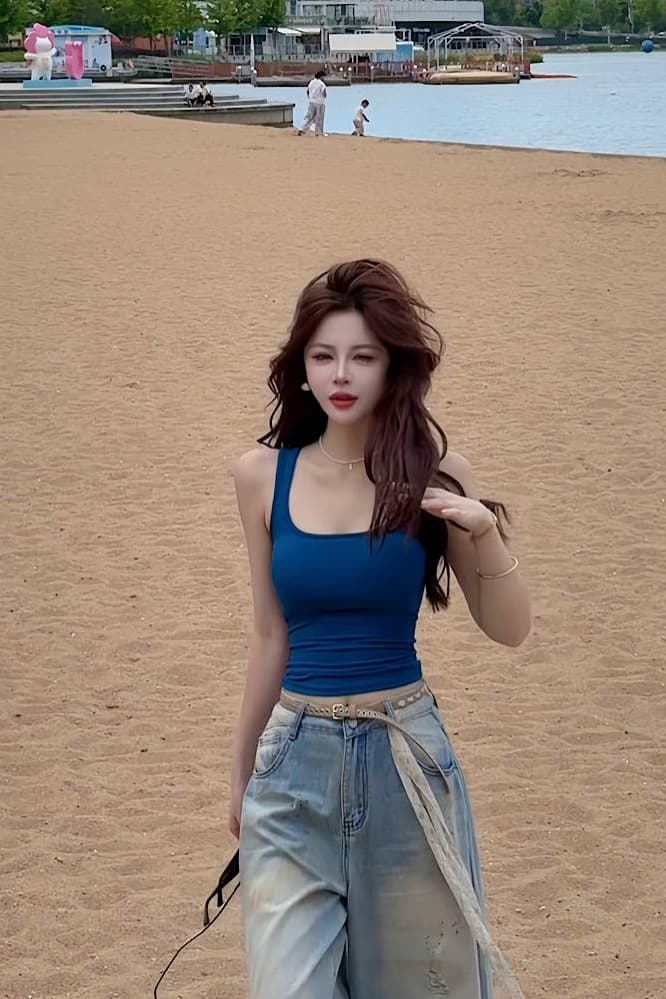 새로운 패션 다용도 가슴 사전 광장 칼라 핫걸 조끼 여성 이미지 7