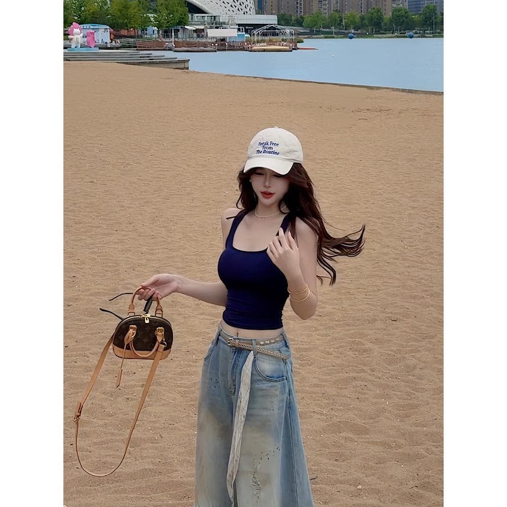 새로운 패션 다용도 가슴 사전 광장 칼라 핫걸 조끼 여성 상세 이미지 11