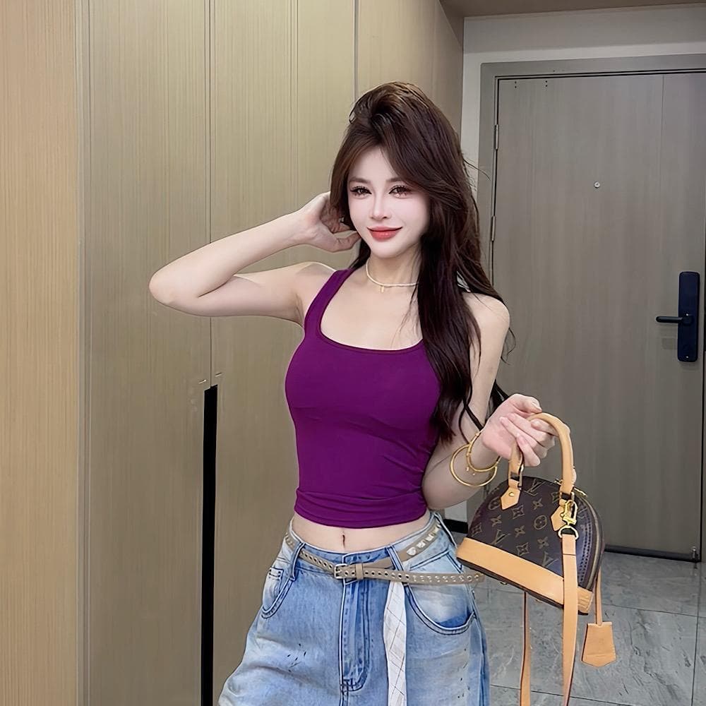 새로운 패션 다용도 가슴 사전 광장 칼라 핫걸 조끼 여성 상세 이미지 15
