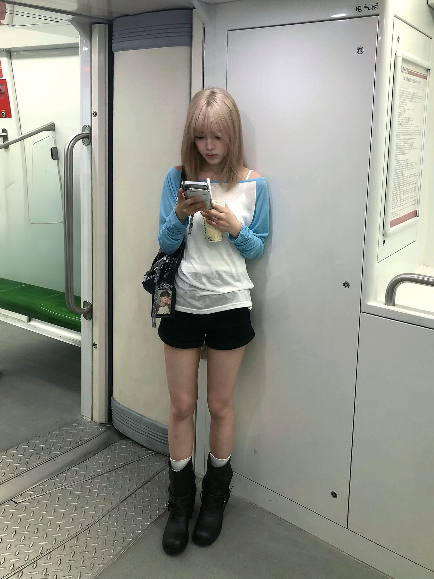 느긋한 레트로 감기 센스 패치워크 배색 얇은 스타일 ~을 통해 센스 긴팔 몸매 가꾸기 슬림해 보이는 맨위 상세 이미지 7