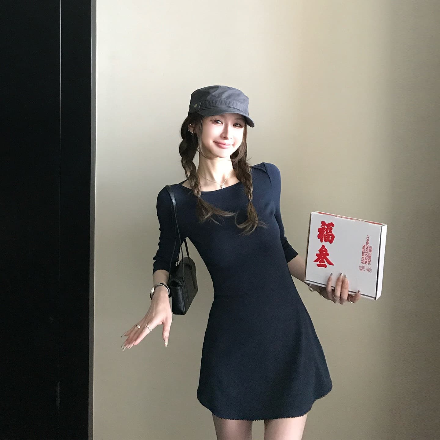프랑스식 허리 수축 품격 부드러운 드레스 쇼트 스타일 치마 이미지 6