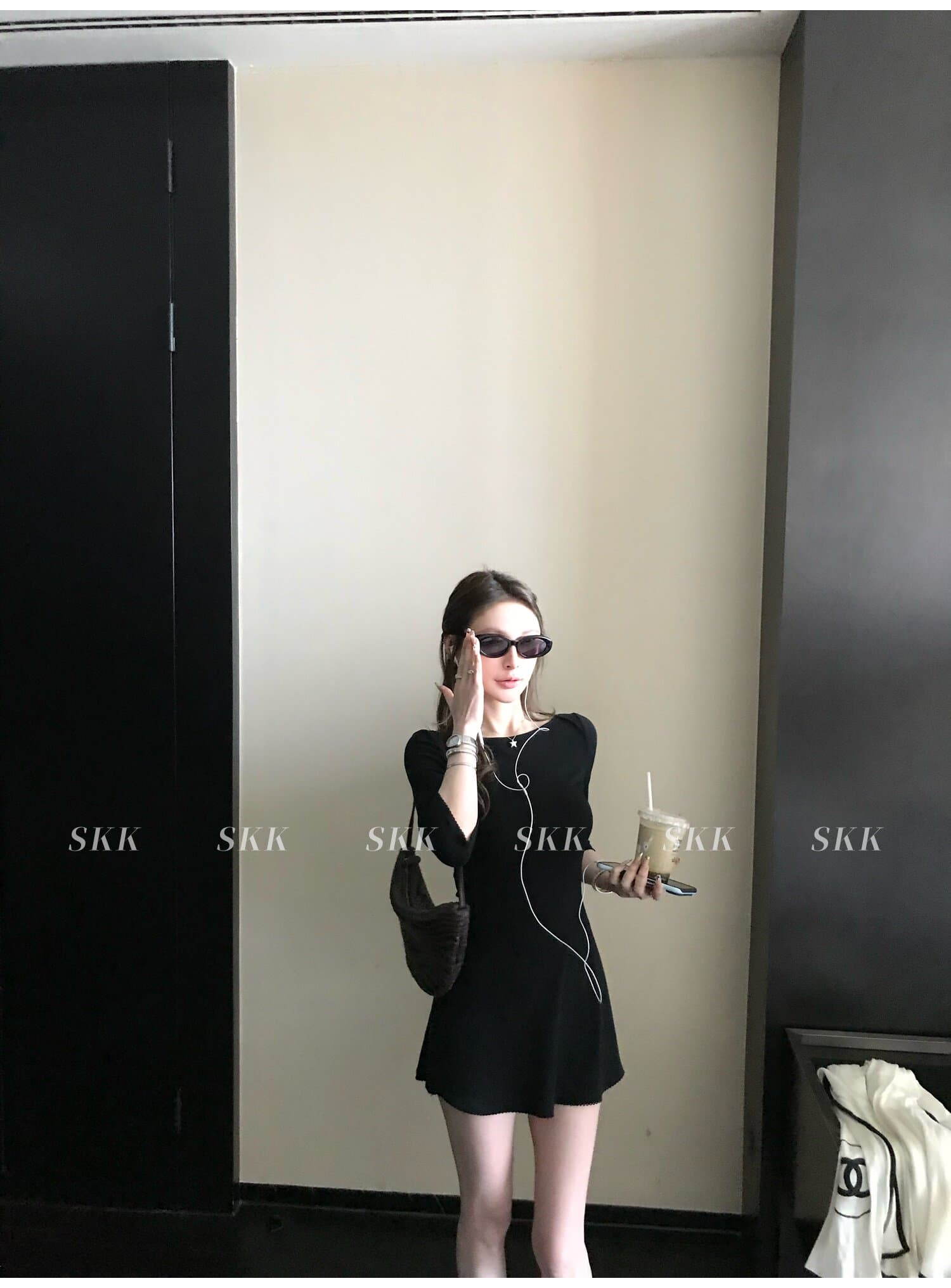 프랑스식 허리 수축 품격 부드러운 드레스 쇼트 스타일 치마 상세 이미지 1