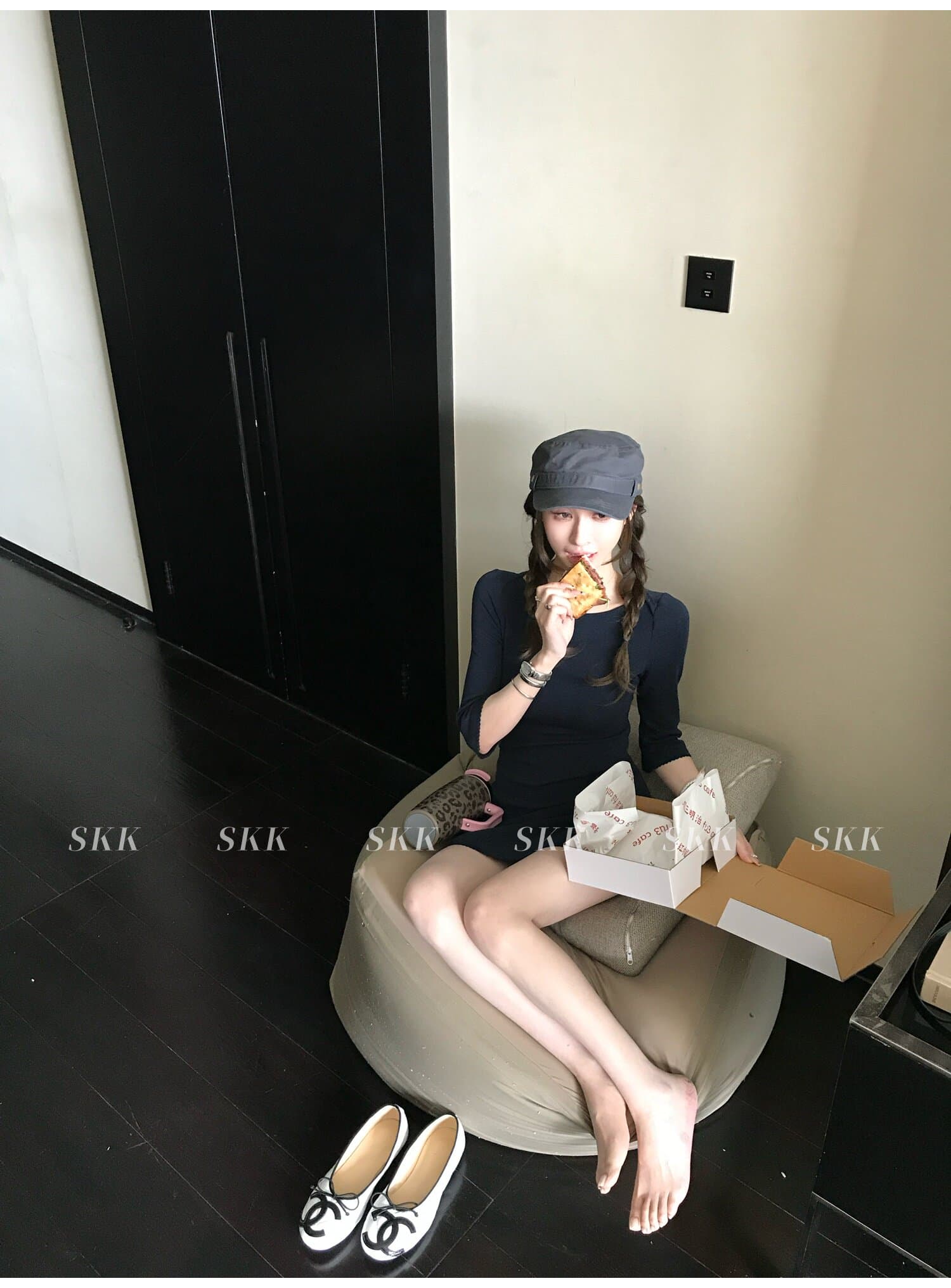 프랑스식 허리 수축 품격 부드러운 드레스 쇼트 스타일 치마 상세 이미지 4
