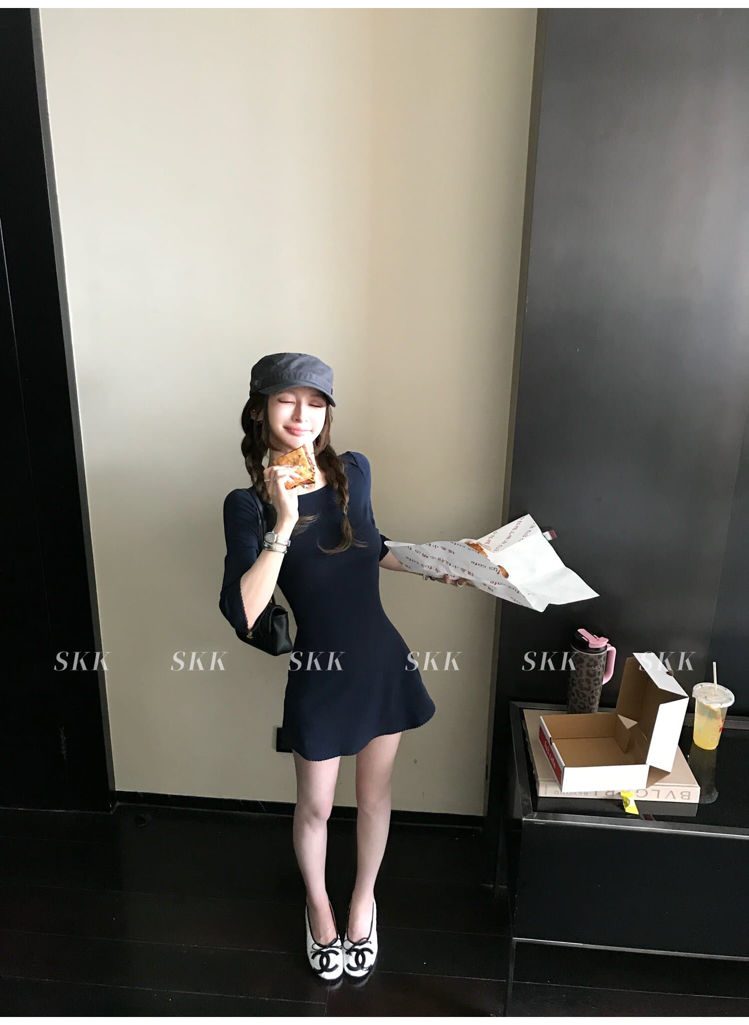 프랑스식 허리 수축 품격 부드러운 드레스 쇼트 스타일 치마 상세 이미지 6