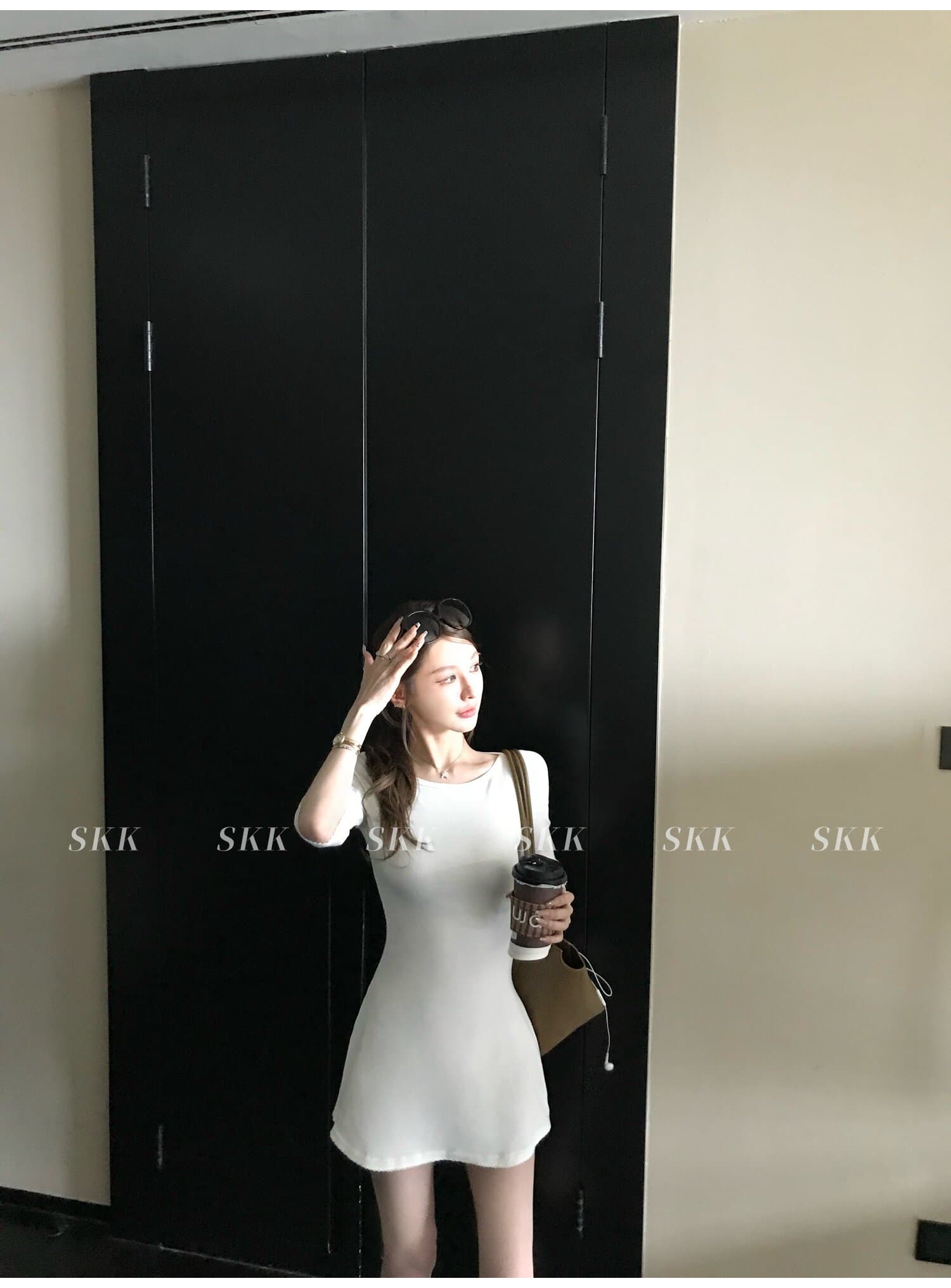 프랑스식 허리 수축 품격 부드러운 드레스 쇼트 스타일 치마 상세 이미지 7