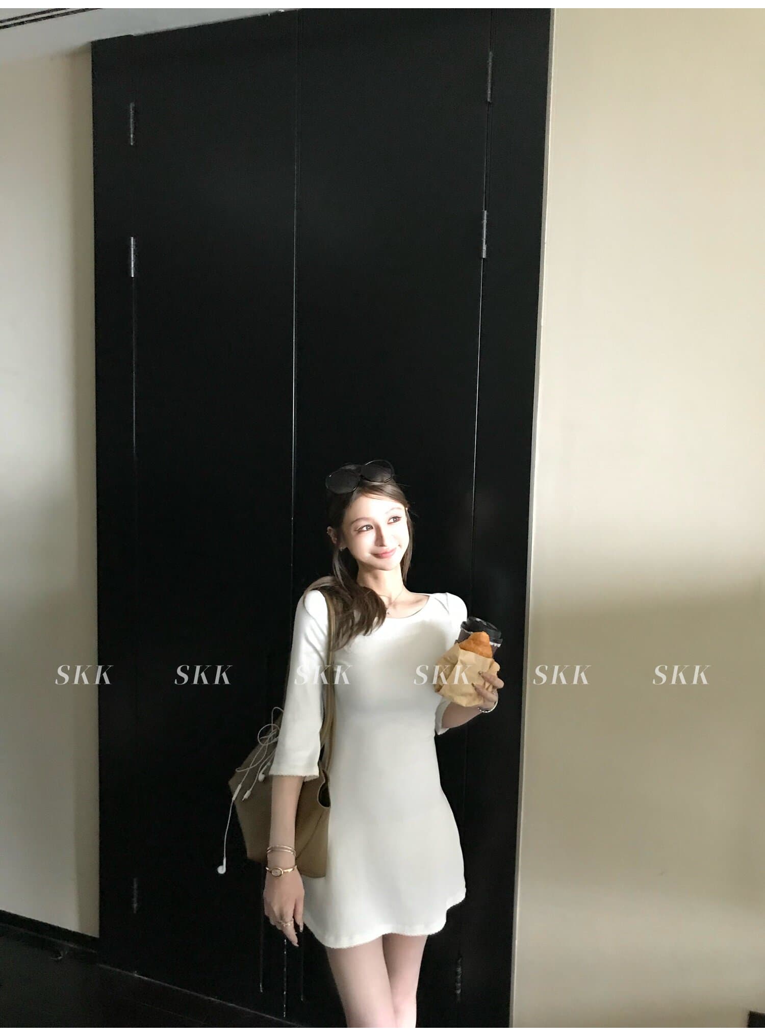 프랑스식 허리 수축 품격 부드러운 드레스 쇼트 스타일 치마 상세 이미지 26