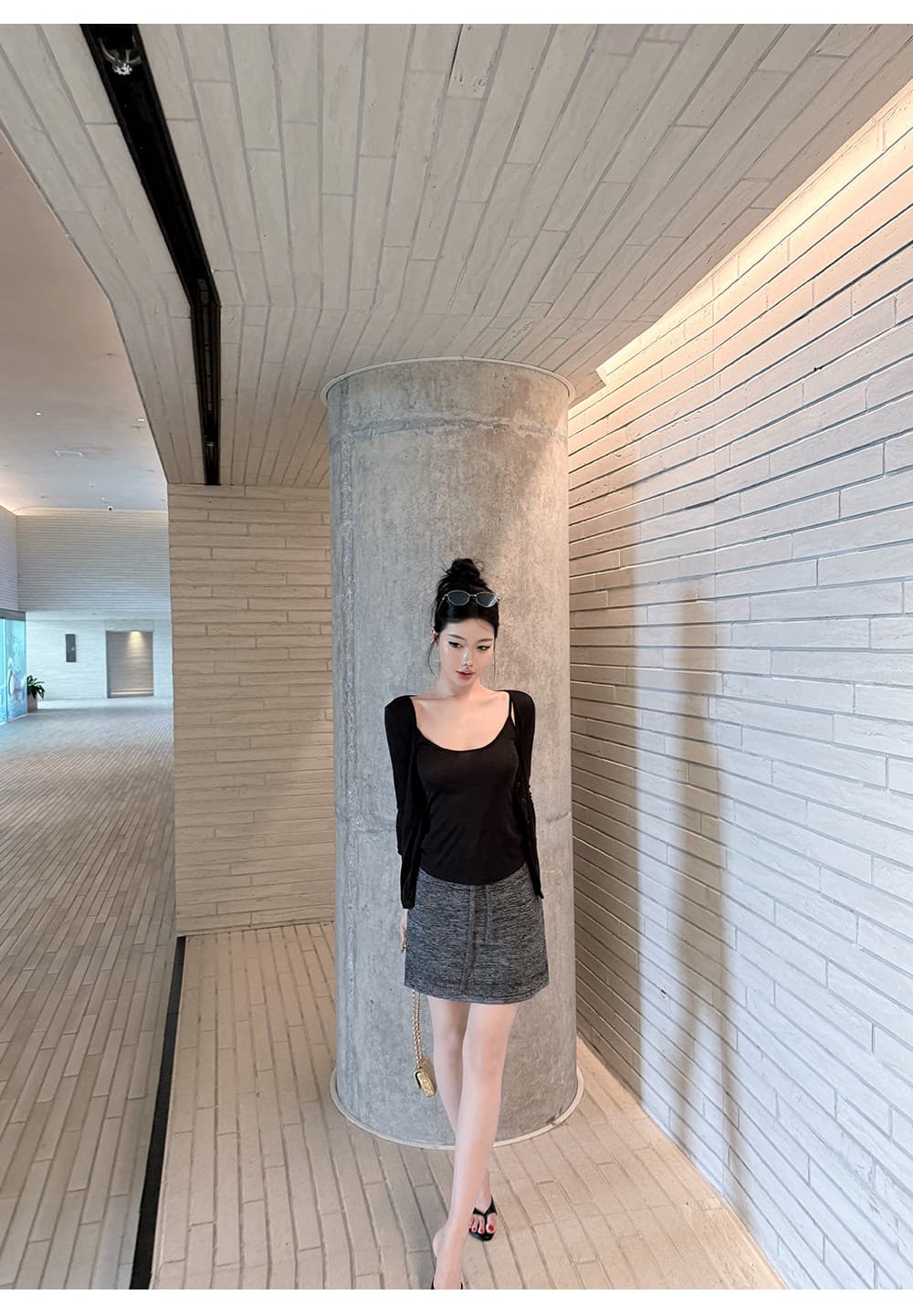 자외선 차단 긴팔 오픈 가디건 여성 여름 캐미솔 슬림해 보이는 투피스 세트 상세 이미지 21