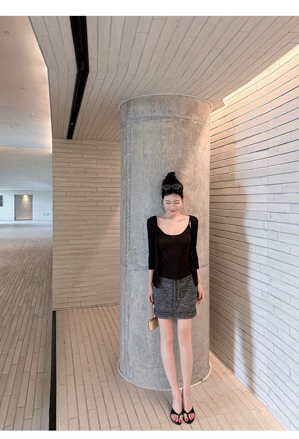자외선 차단 긴팔 오픈 가디건 여성 여름 캐미솔 슬림해 보이는 투피스 세트 상세 이미지 25