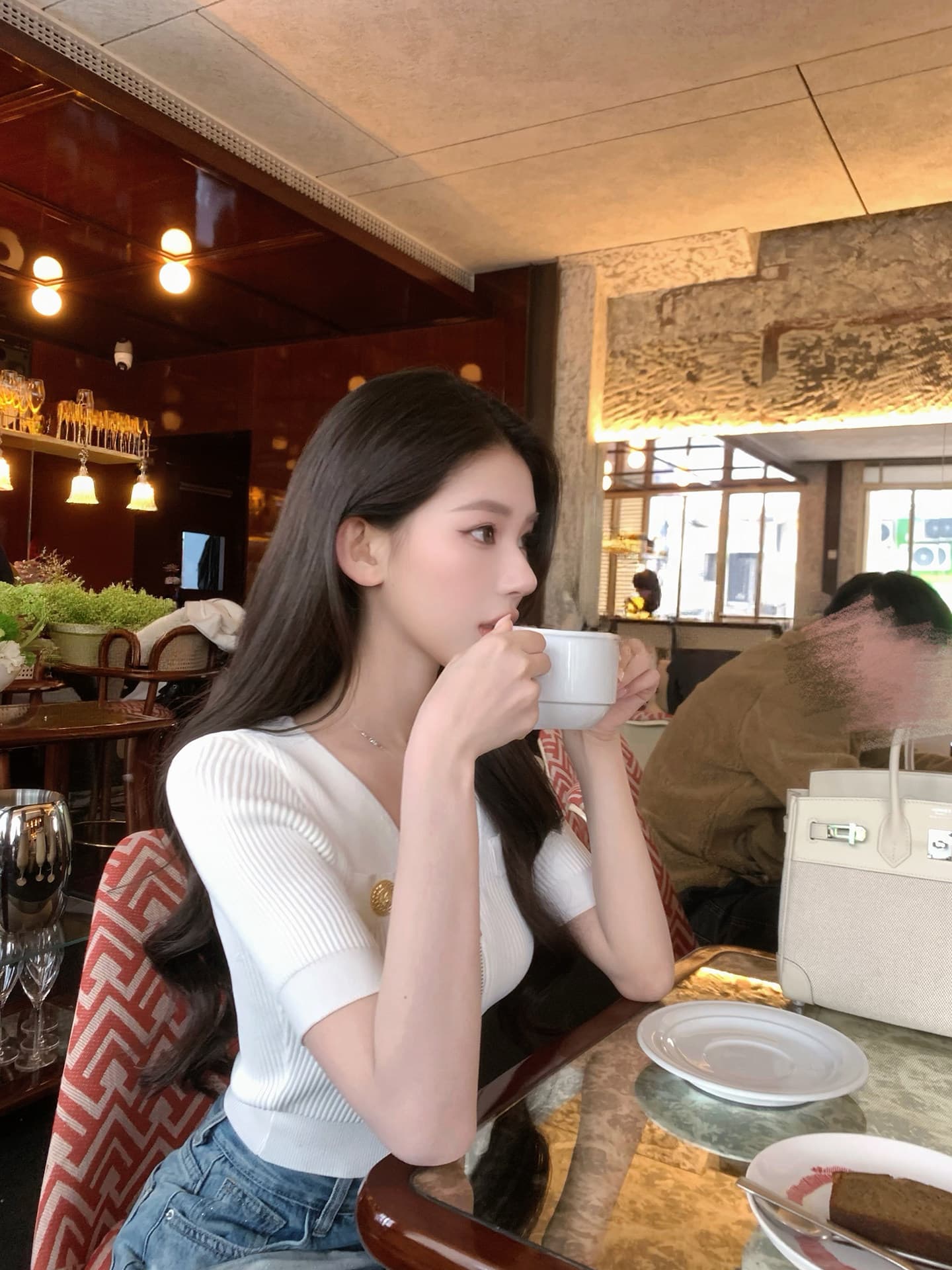 u 칼라 캐주얼 품격 반팔 맨위 단색 지퍼 니트 오픈 가디건 이미지 3