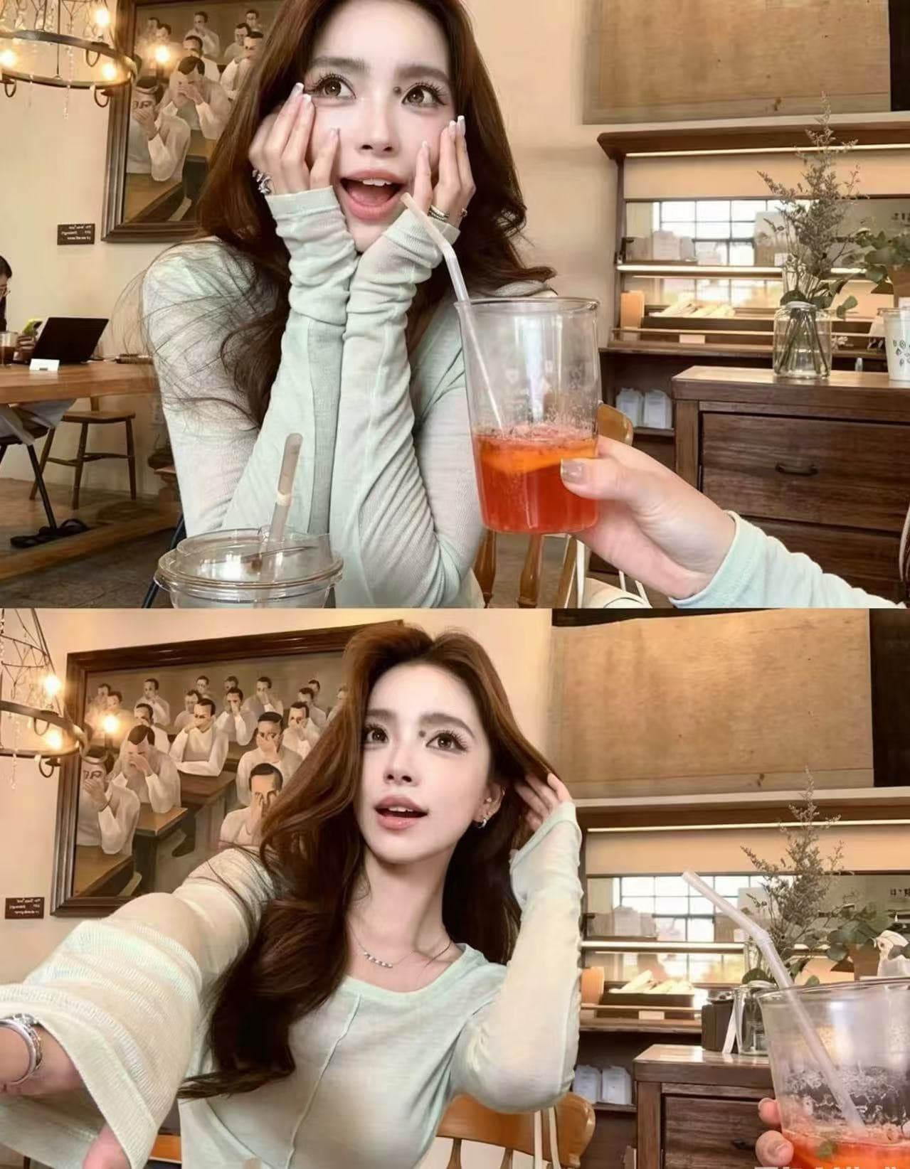 캐주얼 바람 긴팔 만나는 티셔츠 여성 여름 느긋한 다용도 얇은 스타일 맨위 이미지 2