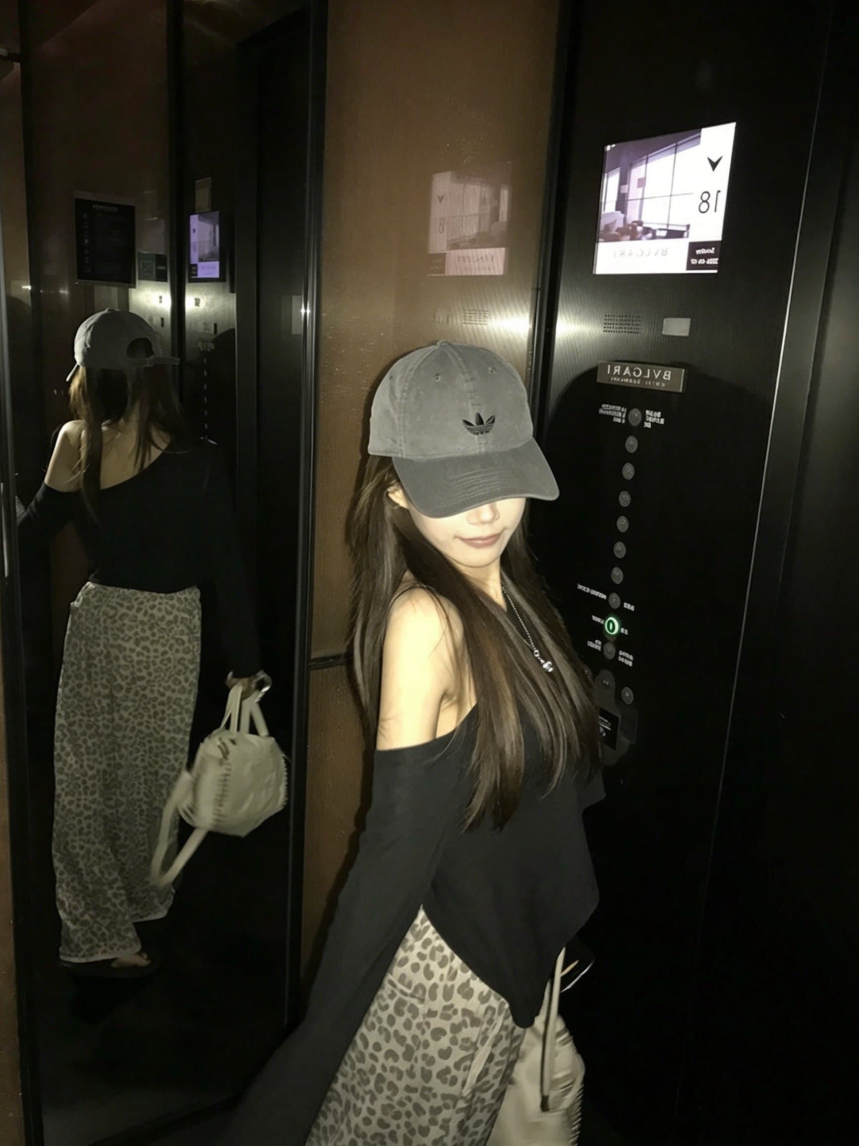 한 부서 순수한 욕망 비스듬한 어깨 긴팔 안개 센스 프린트 캐주얼 루즈핏 넓은 다리 길이 바지 상세 이미지 2