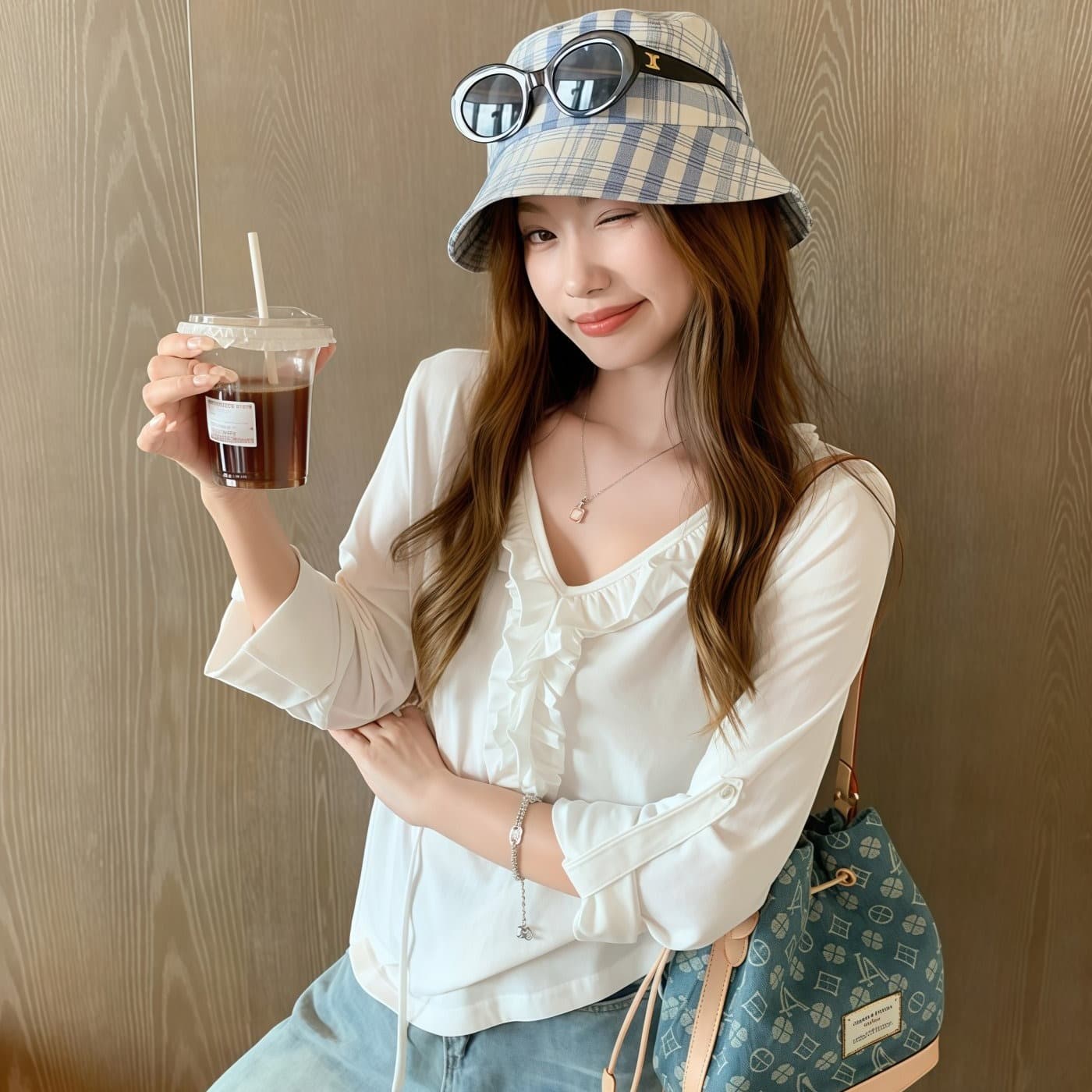 느긋한 미니멀리즘 바람 V넥 레이스업 프릴 긴팔 티셔츠 여성 의류 여름 2026 새로운 루즈핏 다용도 맨위 이미지 6