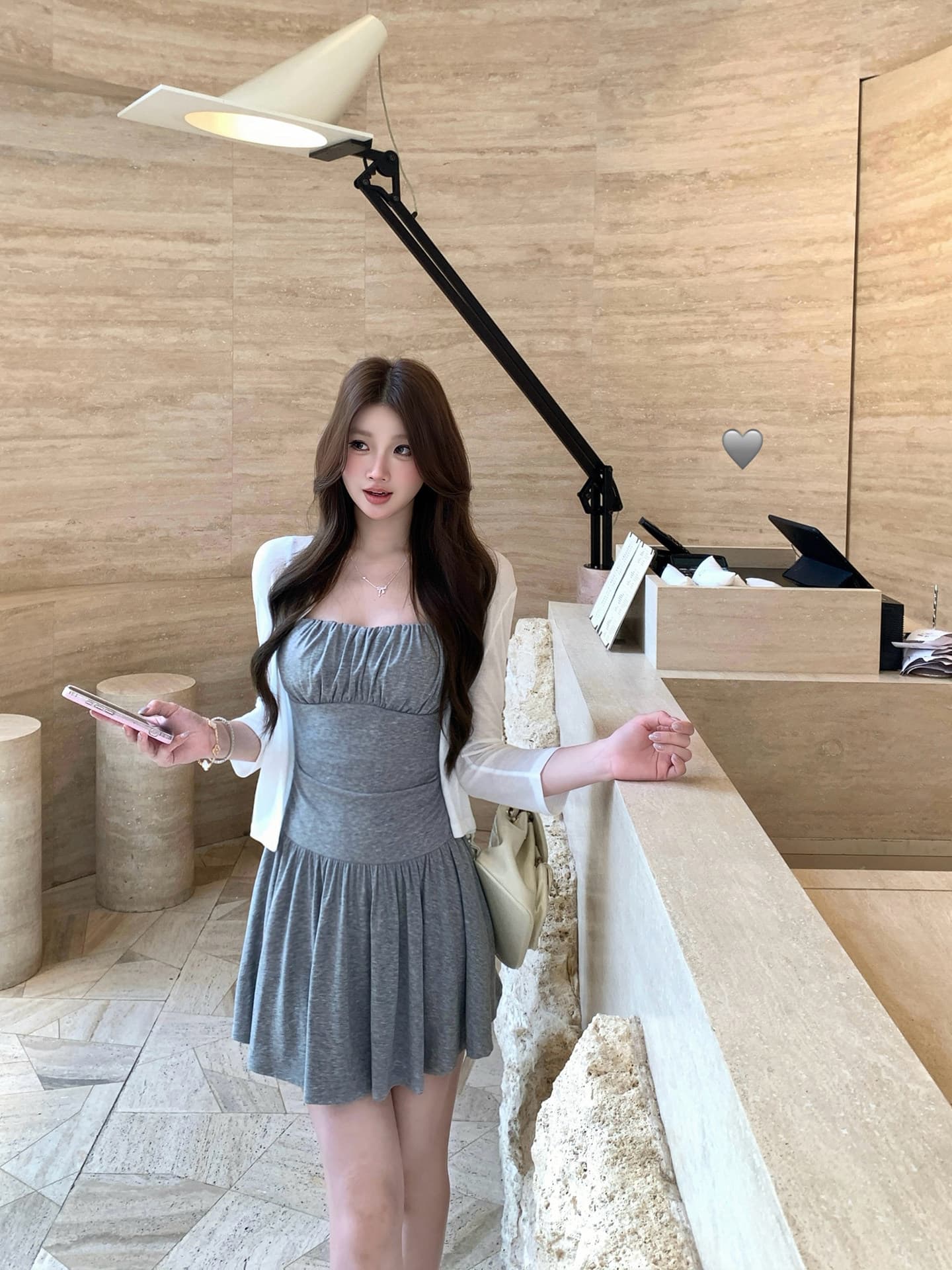 벨트 패드 슬립 드레스 순수한 욕망 부드러운 분위기 센스 미니 스커트 이미지 3