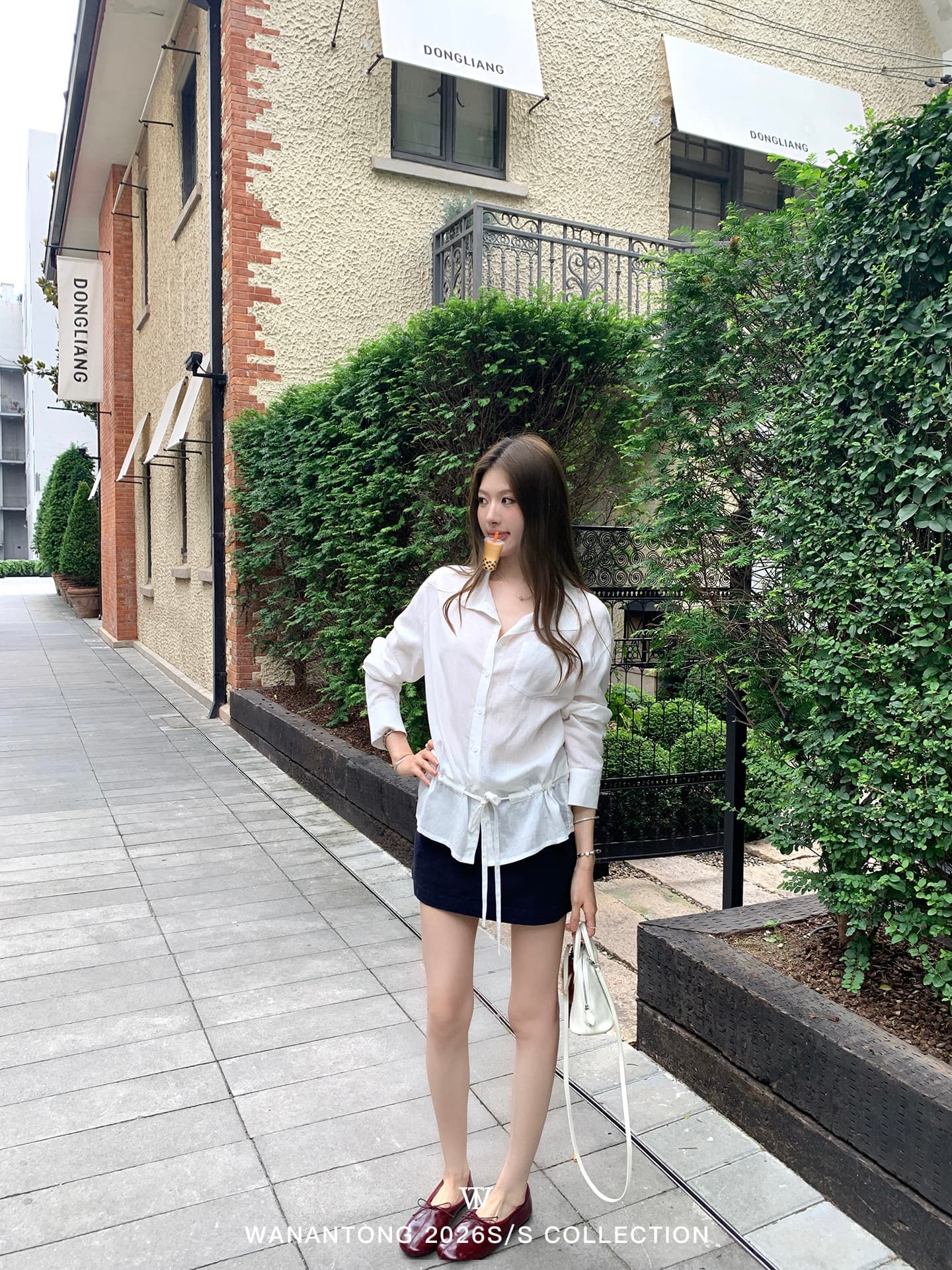 프랑스식 캐주얼 폴로 칼라 펌프 로프 셔츠 디자인 센스 긴팔 맨위 여성 이미지 3