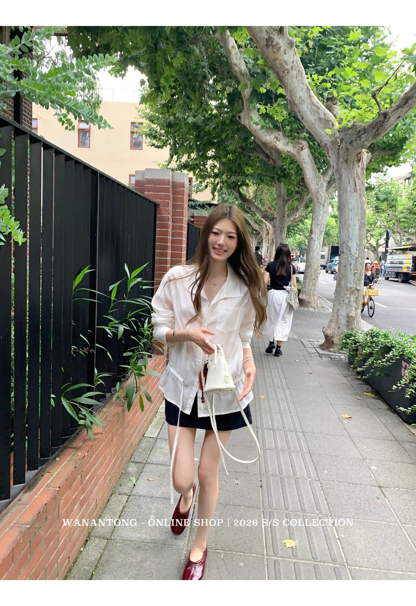 프랑스식 캐주얼 폴로 칼라 펌프 로프 셔츠 디자인 센스 긴팔 맨위 여성 상세 이미지 4
