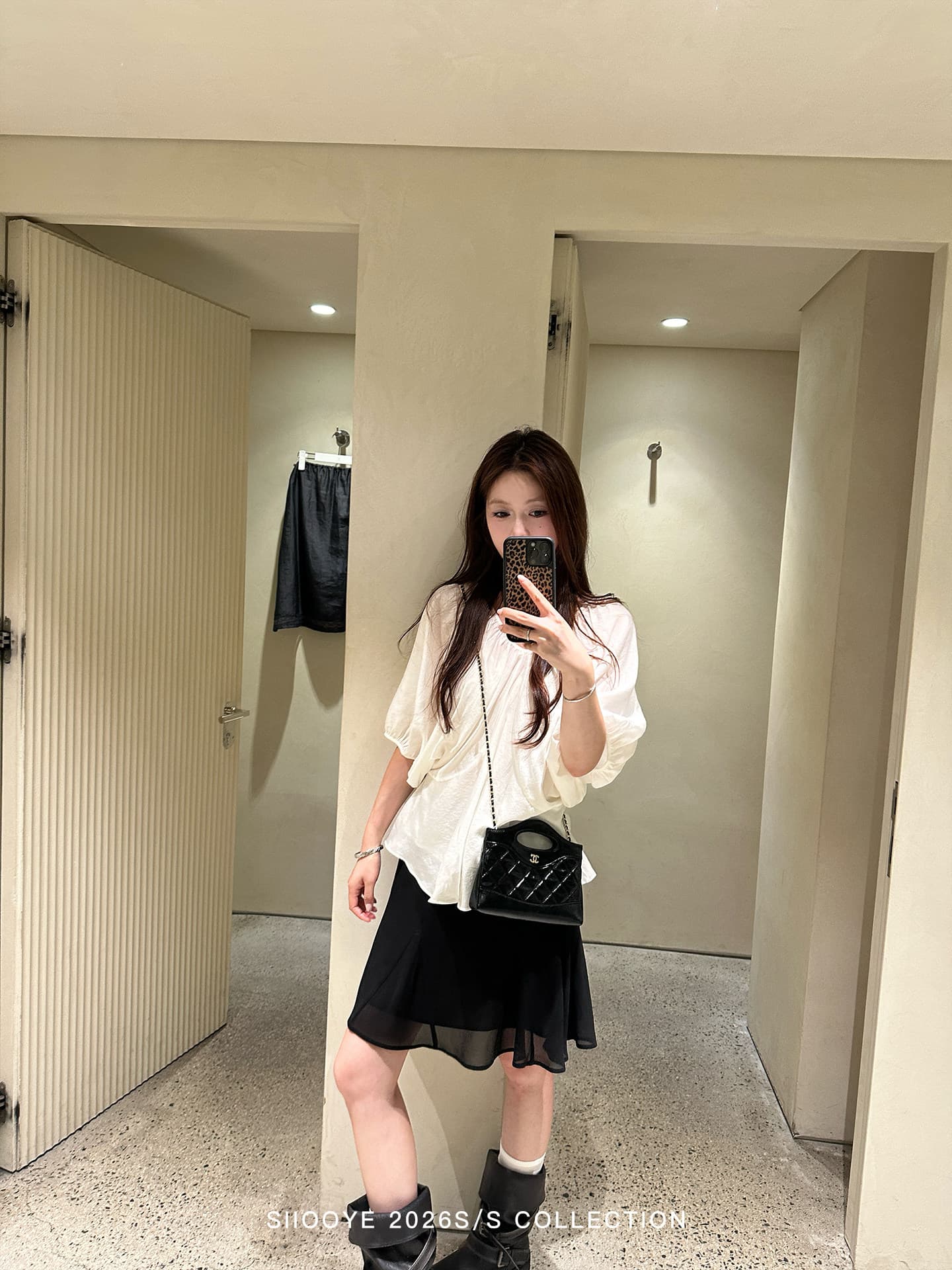 사실 투피스 세트 루즈핏 V넥 여성 셔츠 캐미솔 마이크로 ~을 통해 블라우스 맨위 이미지 3