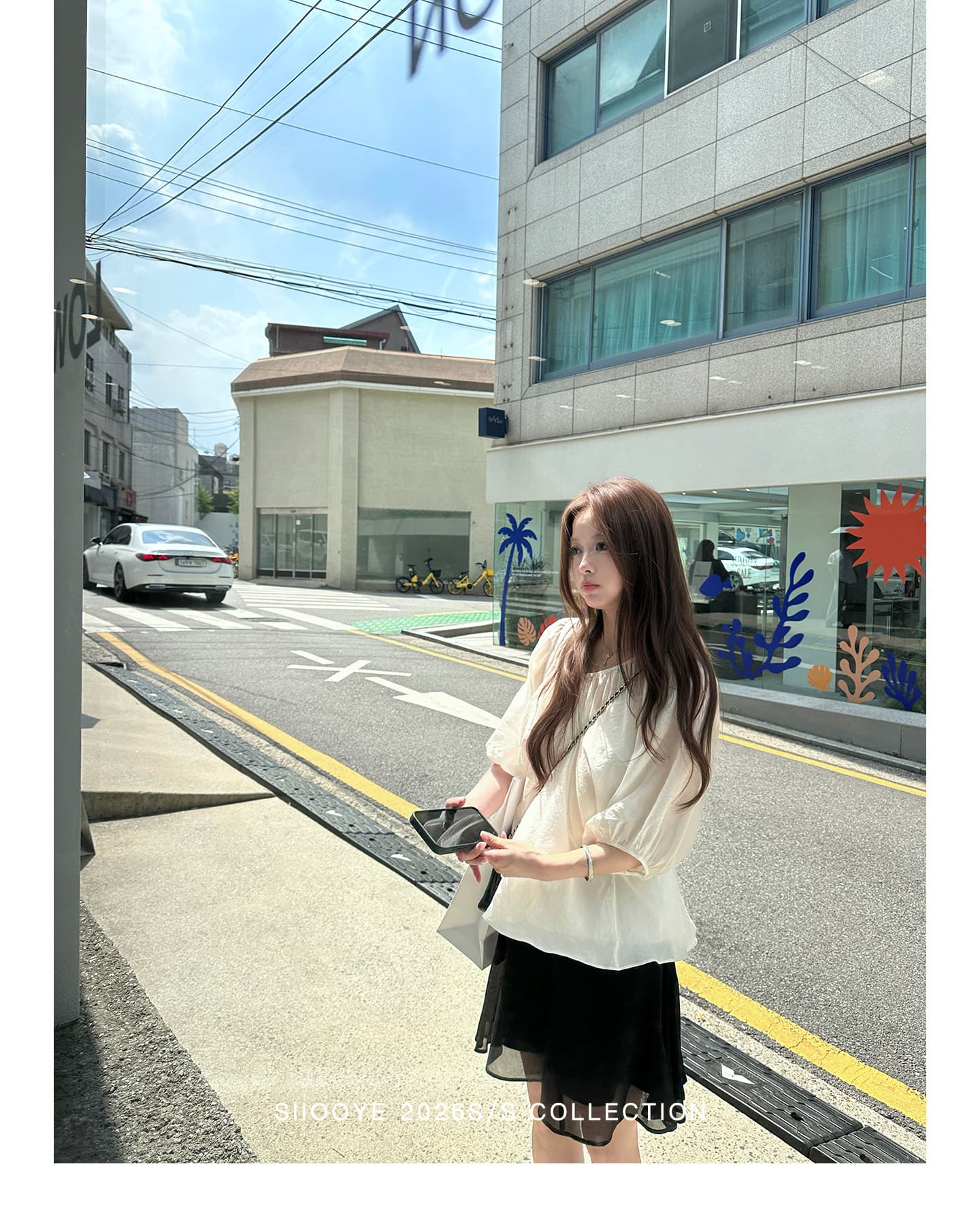 사실 투피스 세트 루즈핏 V넥 여성 셔츠 캐미솔 마이크로 ~을 통해 블라우스 맨위 상세 이미지 26