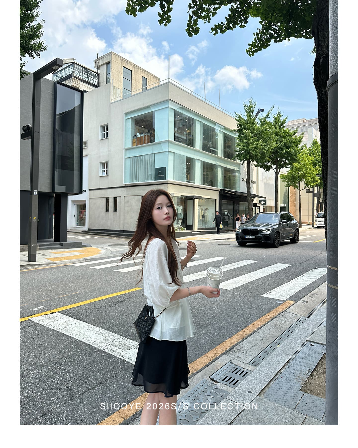사실 투피스 세트 루즈핏 V넥 여성 셔츠 캐미솔 마이크로 ~을 통해 블라우스 맨위 상세 이미지 27