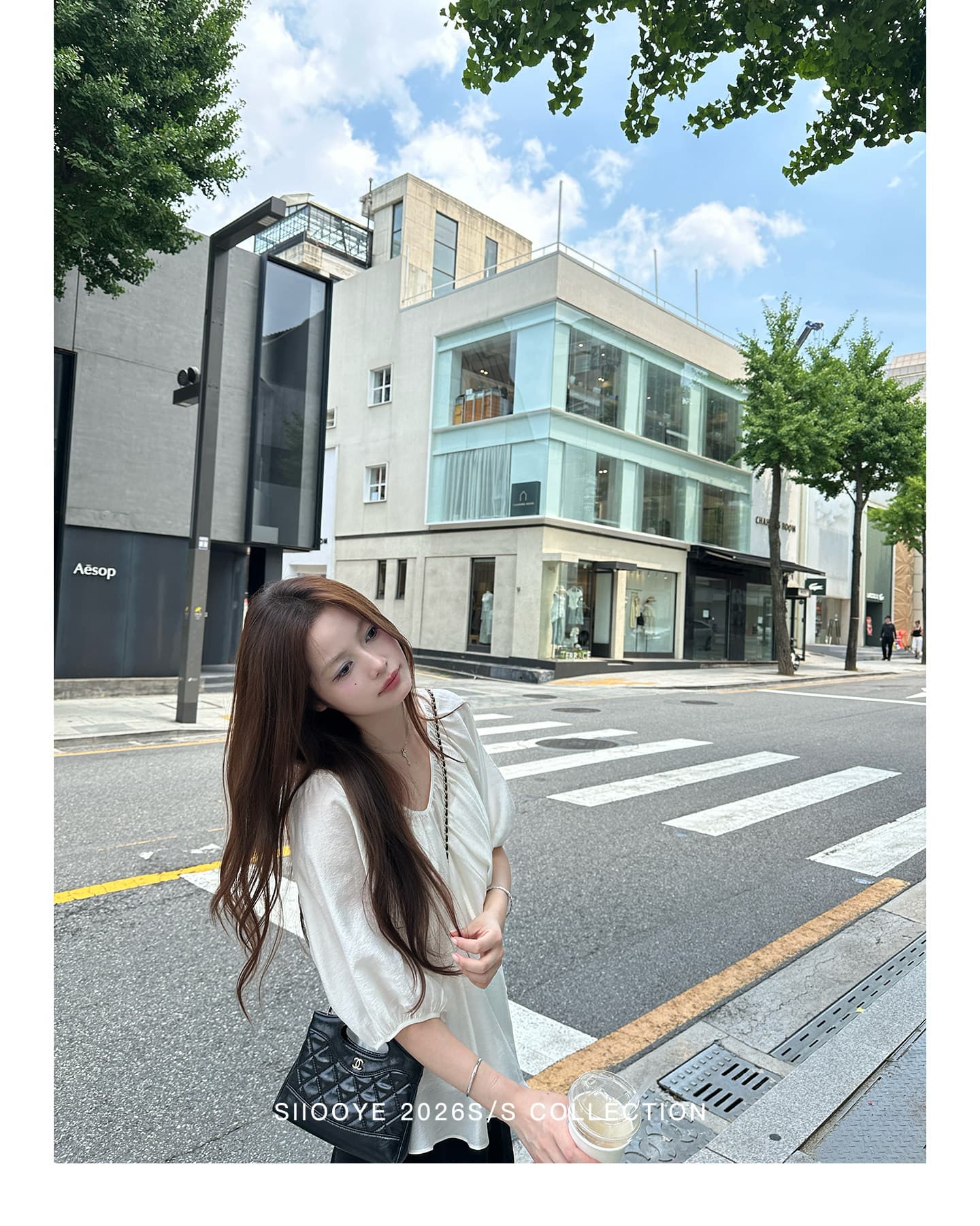 사실 투피스 세트 루즈핏 V넥 여성 셔츠 캐미솔 마이크로 ~을 통해 블라우스 맨위 상세 이미지 28