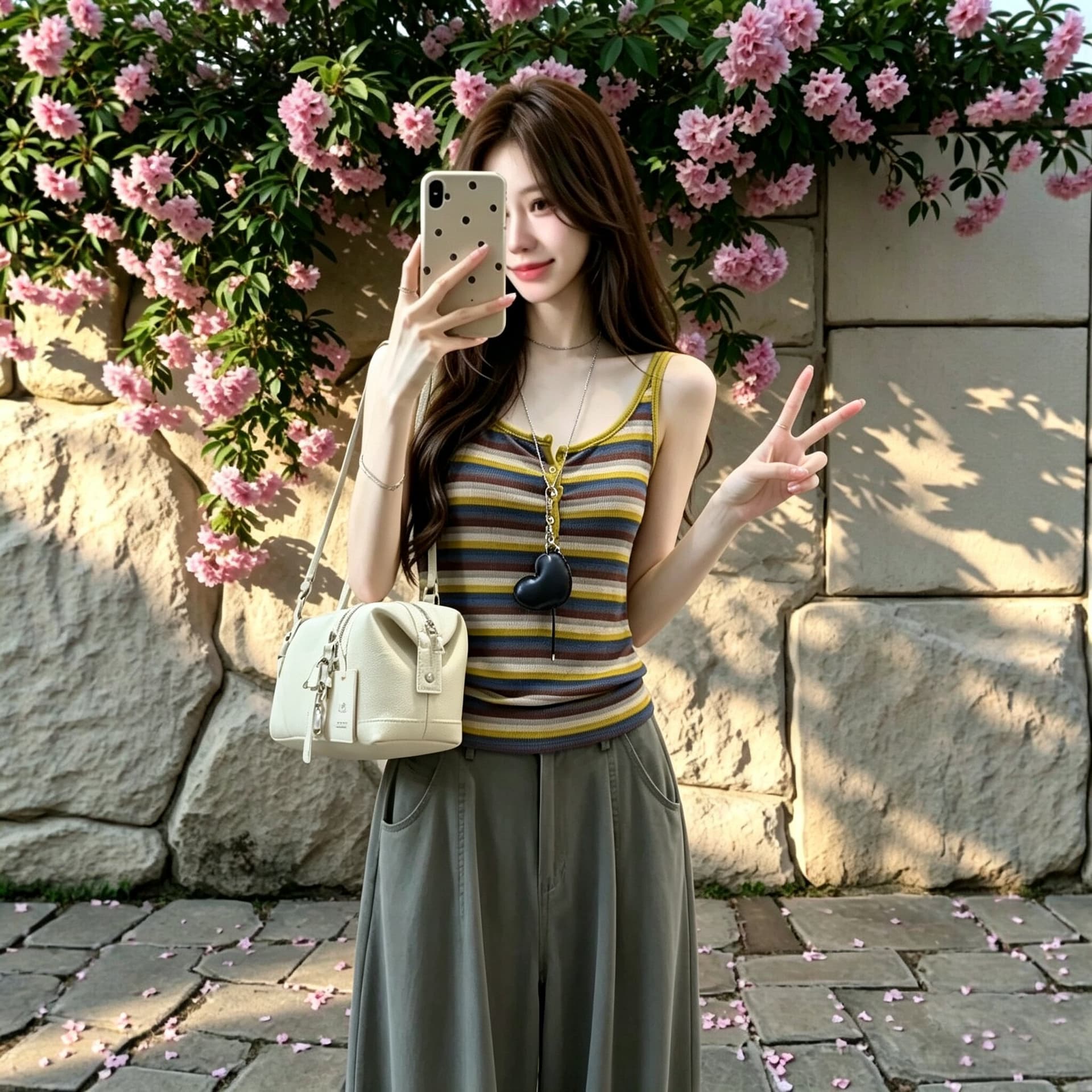 도파민 배색 스트라이프 캐미솔 이른 가을 새로운 인사이드 가져 가라. 몸매 가꾸기 슬림해 보이는 외출용 민소매 핫걸 맨위 상세 이미지 3