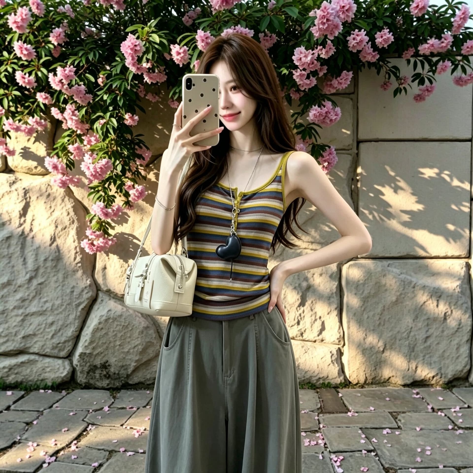 도파민 배색 스트라이프 캐미솔 이른 가을 새로운 인사이드 가져 가라. 몸매 가꾸기 슬림해 보이는 외출용 민소매 핫걸 맨위 상세 이미지 4