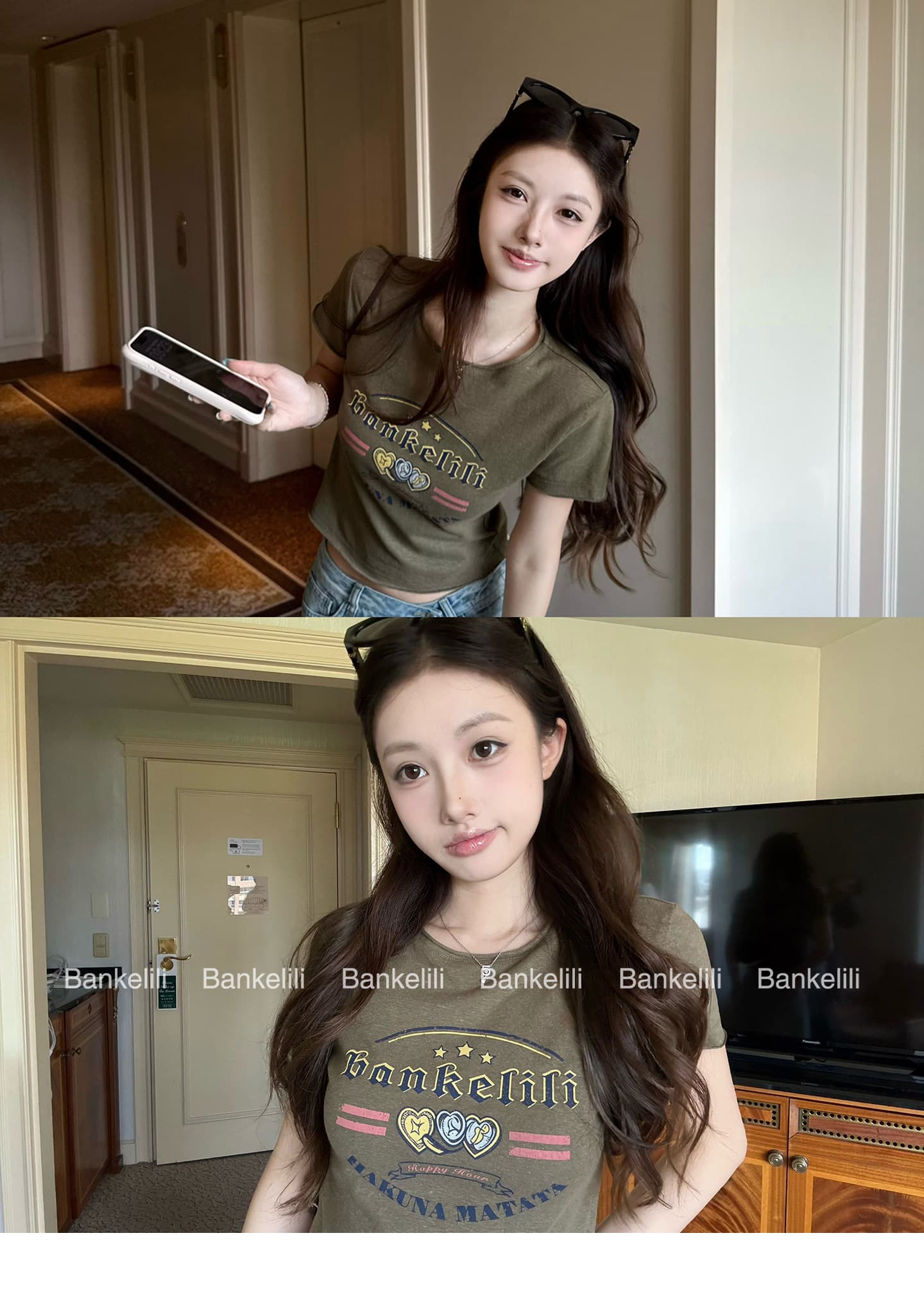 캘리포니아 주 편지 55 한 마 프린트 긴팔 풀오버 맨위 상세 이미지 5