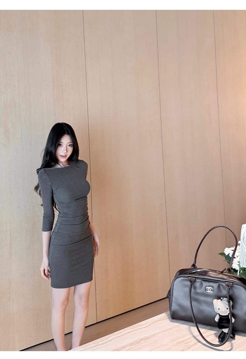 laareetoo 92 라이 경기 서울 루이 가을 치마 여성 가을 2026 새로운 7부 소매 드레스 상세 이미지 4