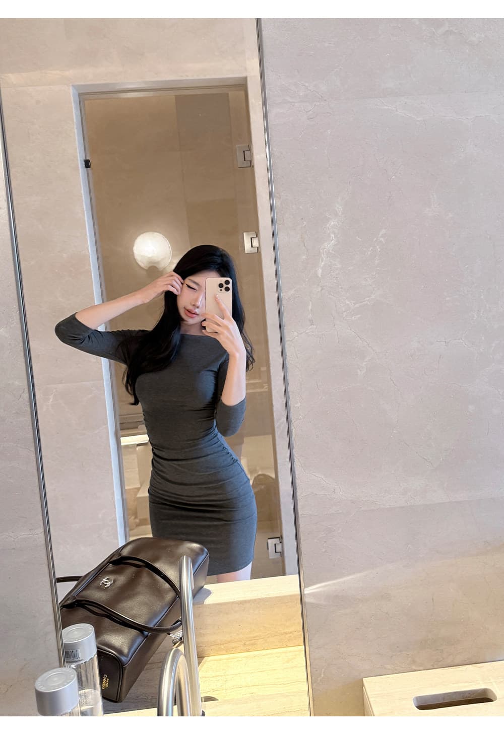 laareetoo 92 라이 경기 서울 루이 가을 치마 여성 가을 2026 새로운 7부 소매 드레스 상세 이미지 13