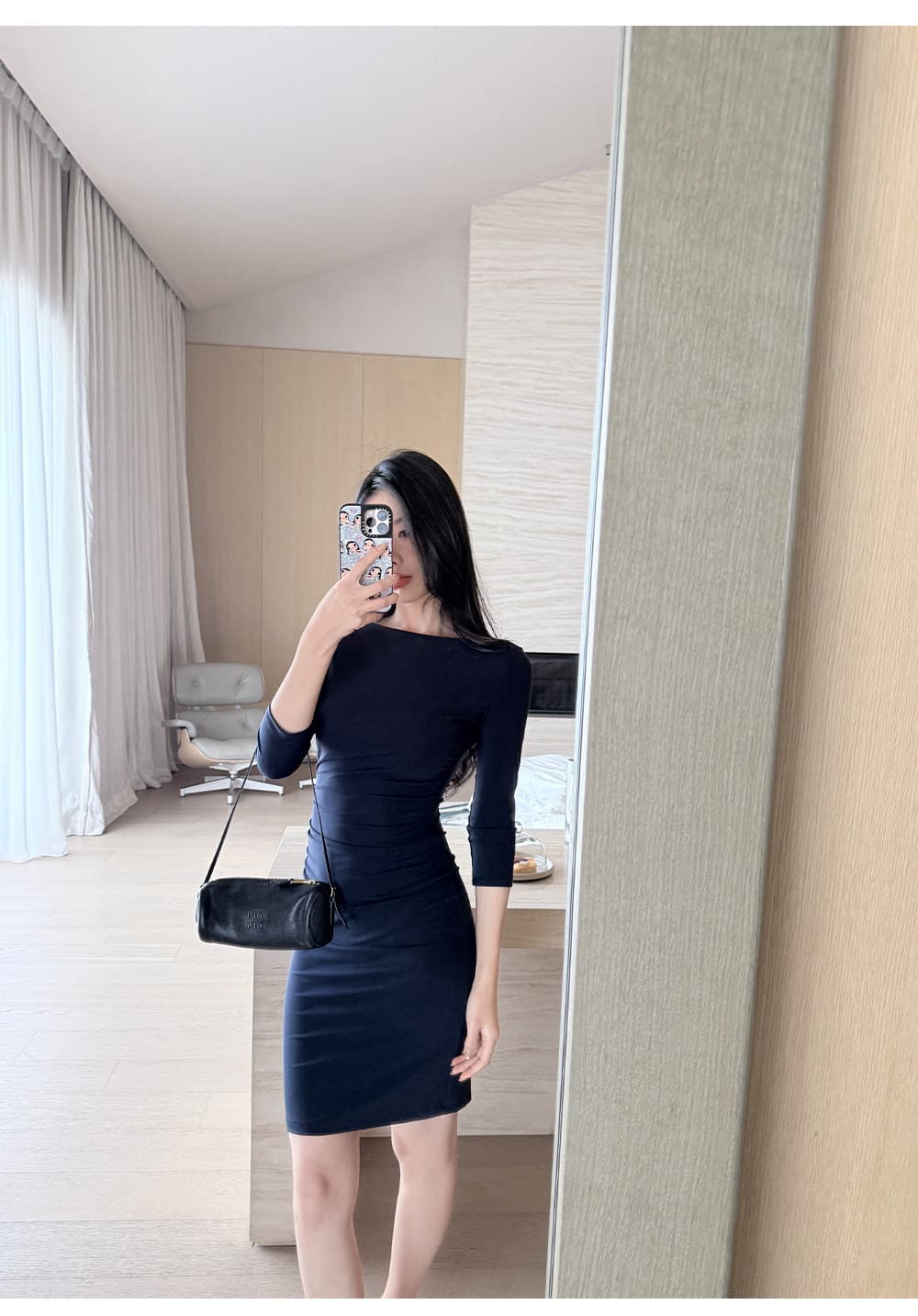 laareetoo 92 라이 경기 서울 루이 가을 치마 여성 가을 2026 새로운 7부 소매 드레스 상세 이미지 27