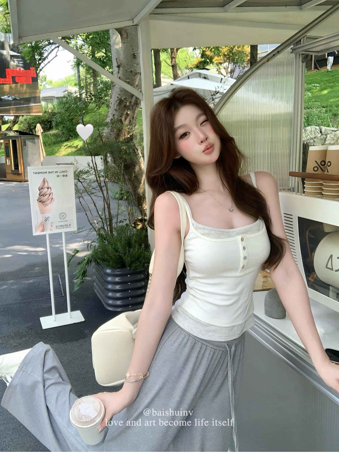 스택 착용 슬립 페이크 레이어드 스택 착용 조끼 슬립 여성 디자인 센스 몸매 가꾸기 디스플레이 몸 맨위 상세 이미지 8