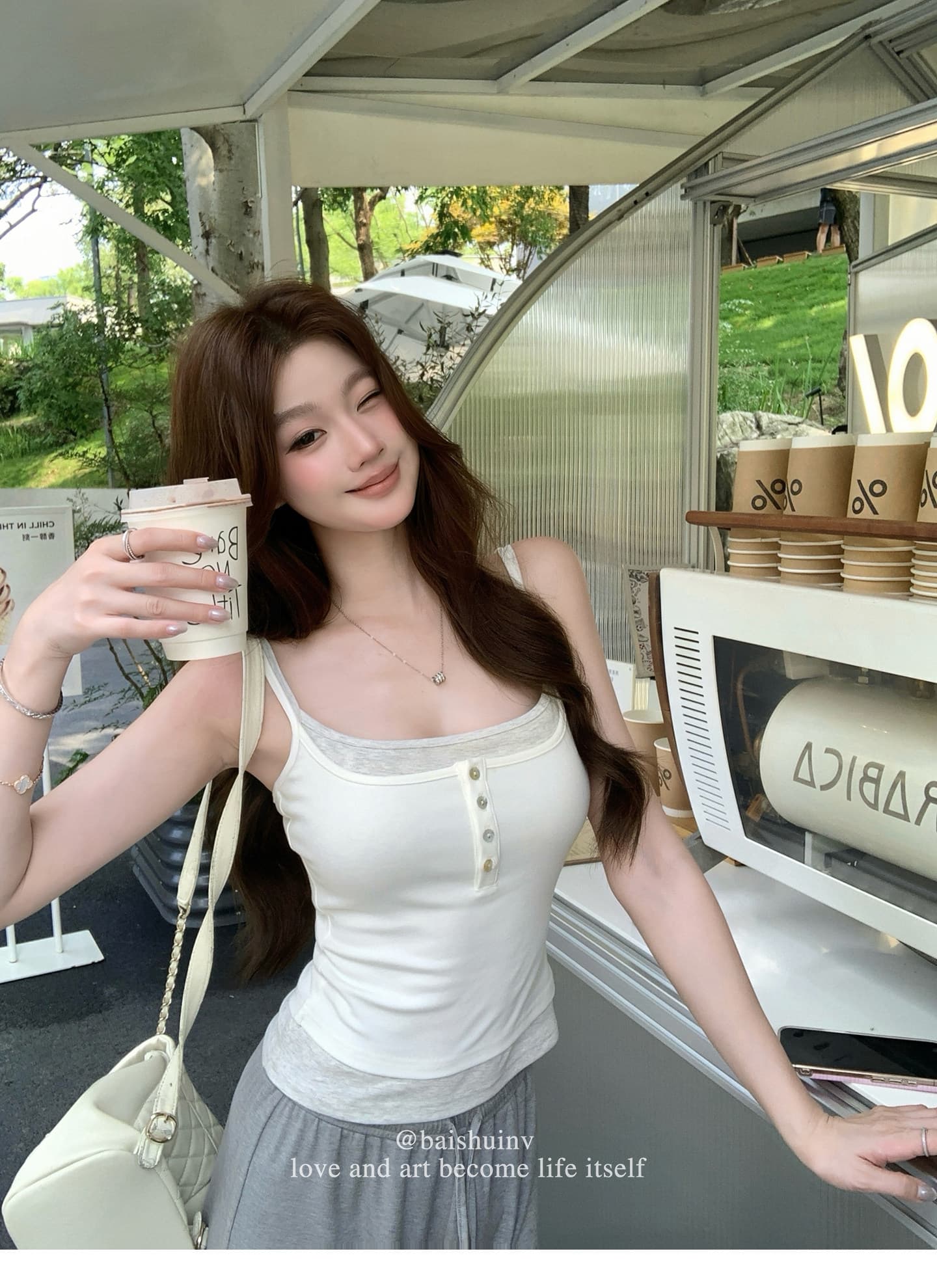 스택 착용 슬립 페이크 레이어드 스택 착용 조끼 슬립 여성 디자인 센스 몸매 가꾸기 디스플레이 몸 맨위 상세 이미지 16
