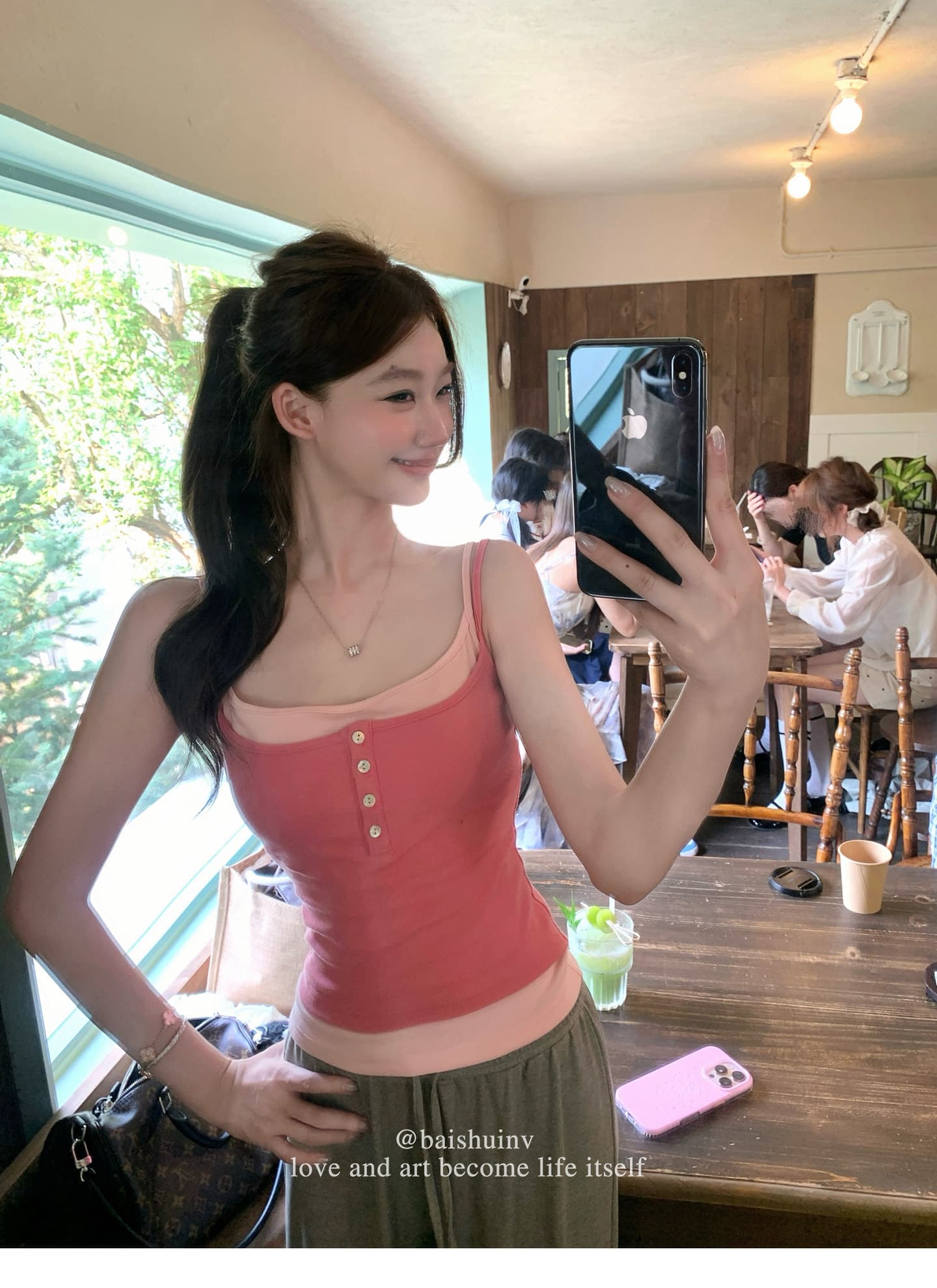 스택 착용 슬립 페이크 레이어드 스택 착용 조끼 슬립 여성 디자인 센스 몸매 가꾸기 디스플레이 몸 맨위 상세 이미지 21