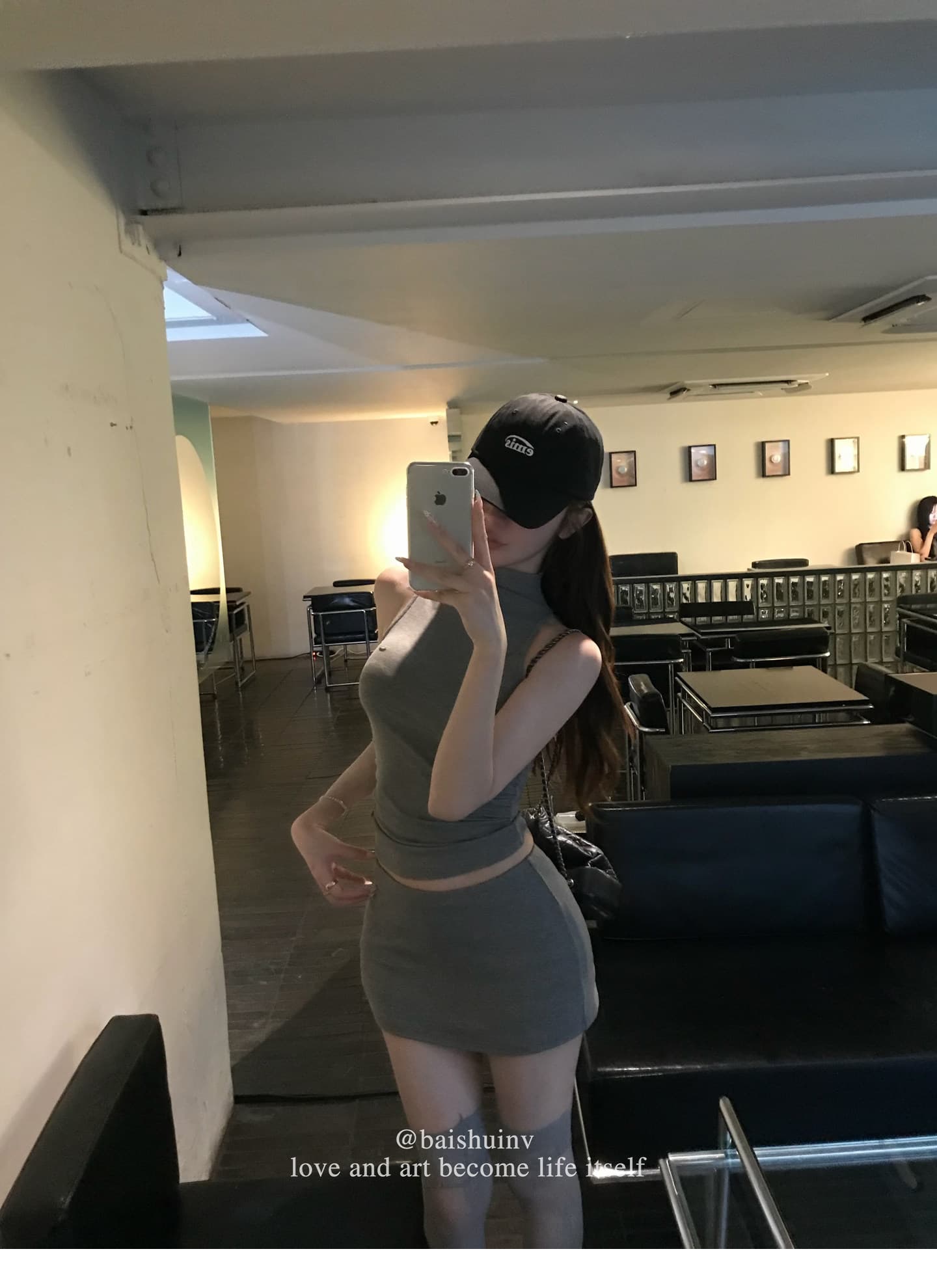 말뚝 더미 칼라 조끼 타이트 스커트 반신 스커트 여성 여름 한 부서 순수한 욕망 데이트 세트 상세 이미지 1