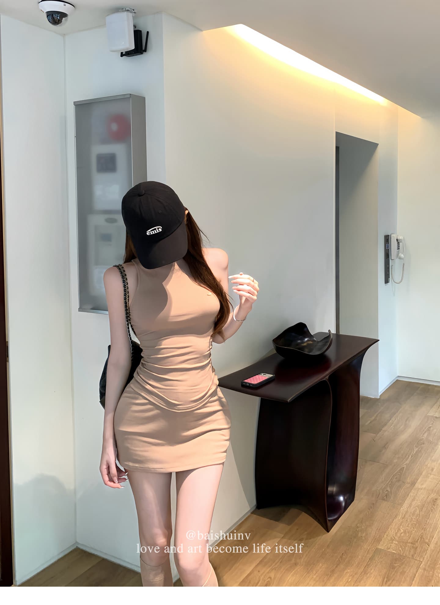 말뚝 더미 칼라 조끼 타이트 스커트 반신 스커트 여성 여름 한 부서 순수한 욕망 데이트 세트 상세 이미지 13