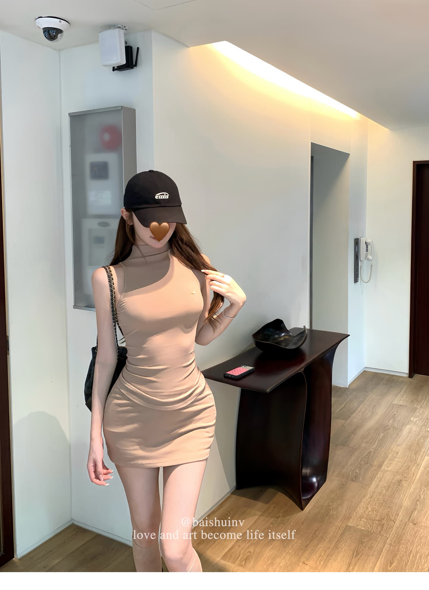 말뚝 더미 칼라 조끼 타이트 스커트 반신 스커트 여성 여름 한 부서 순수한 욕망 데이트 세트 상세 이미지 28
